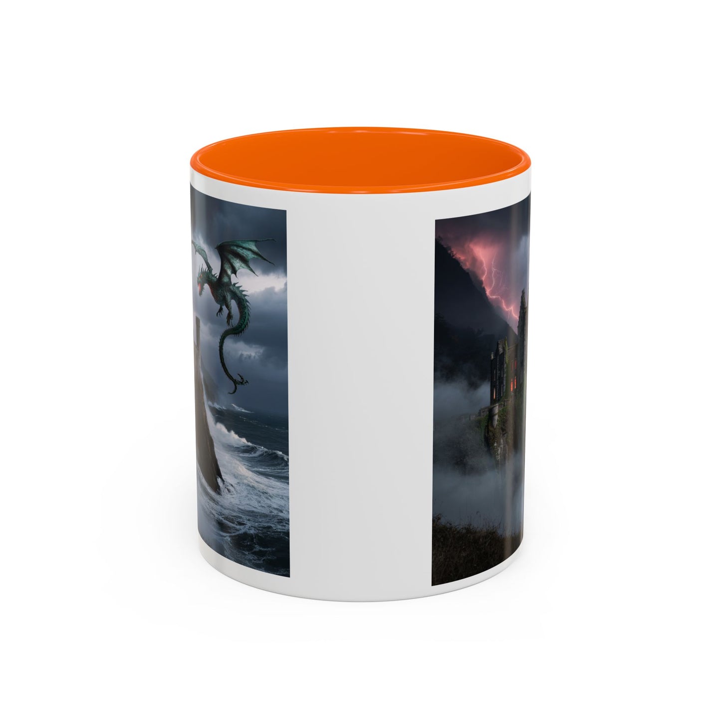 Fantasy Dragon Accent Coffee Mug, Unique Coffee Cup, Magical Gift for Dragon Lovers, Birthday Present, Home Decor for Fantasy Fans