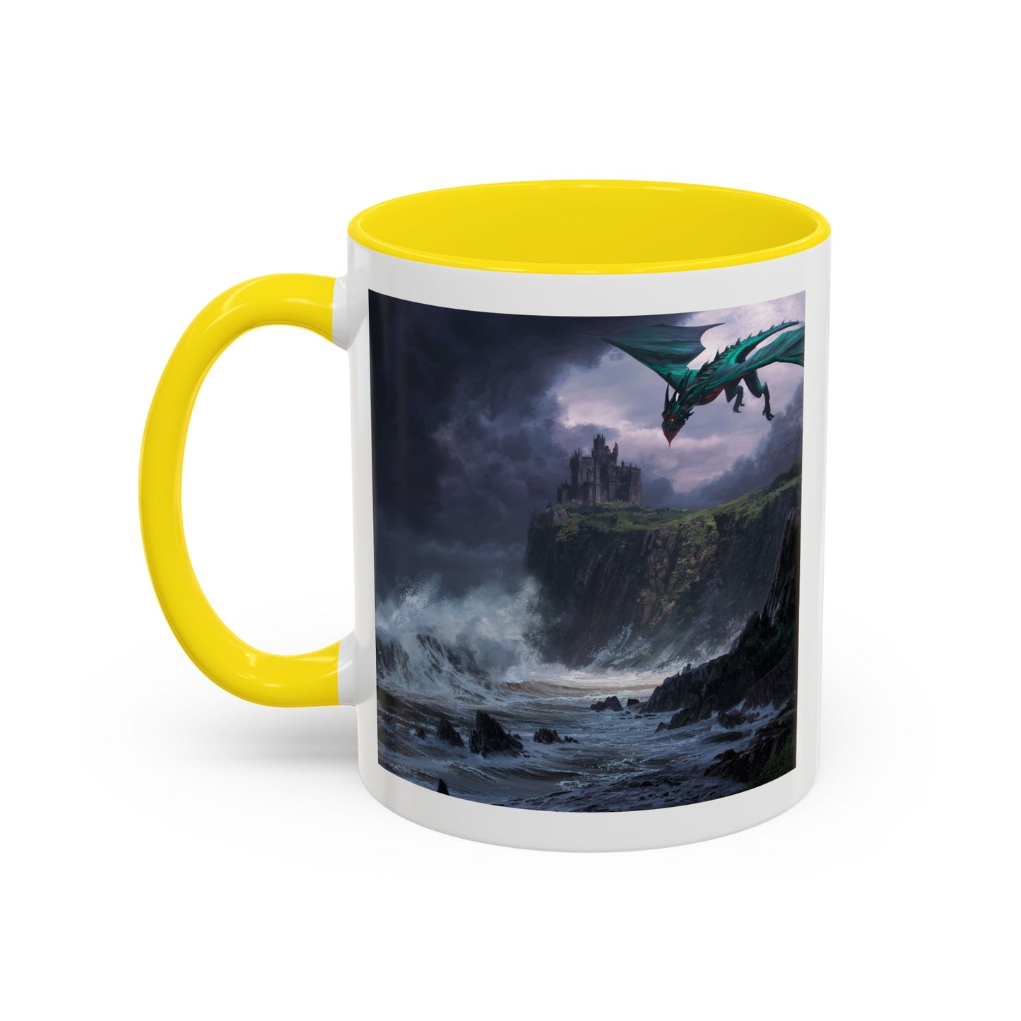 Fantasy Dragon Accent Coffee Mug | Perfect Gift for Coffee Lovers, Fantasy Fans, Home Decor, Birthday, and Collectibles
