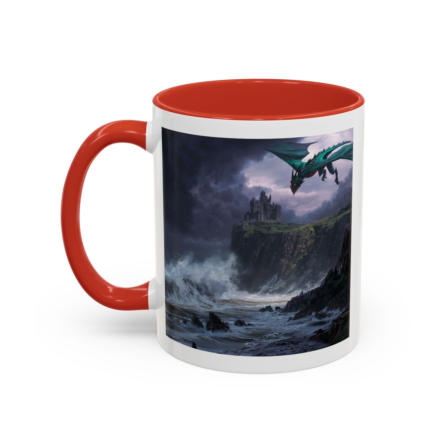 Fantasy Dragon Accent Coffee Mug | Perfect Gift for Coffee Lovers, Fantasy Fans, Home Decor, Birthday, and Collectibles
