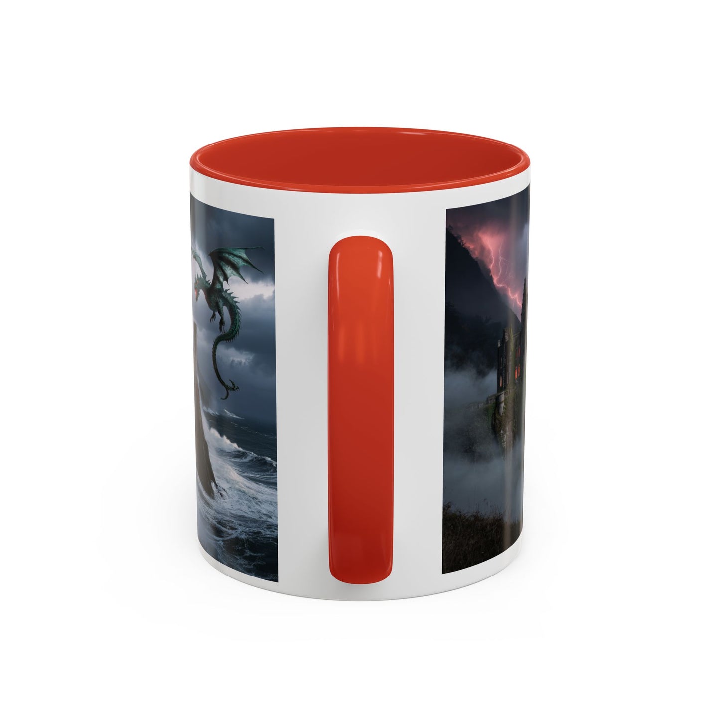 Fantasy Dragon Accent Coffee Mug, Unique Coffee Cup, Magical Gift for Dragon Lovers, Birthday Present, Home Decor for Fantasy Fans