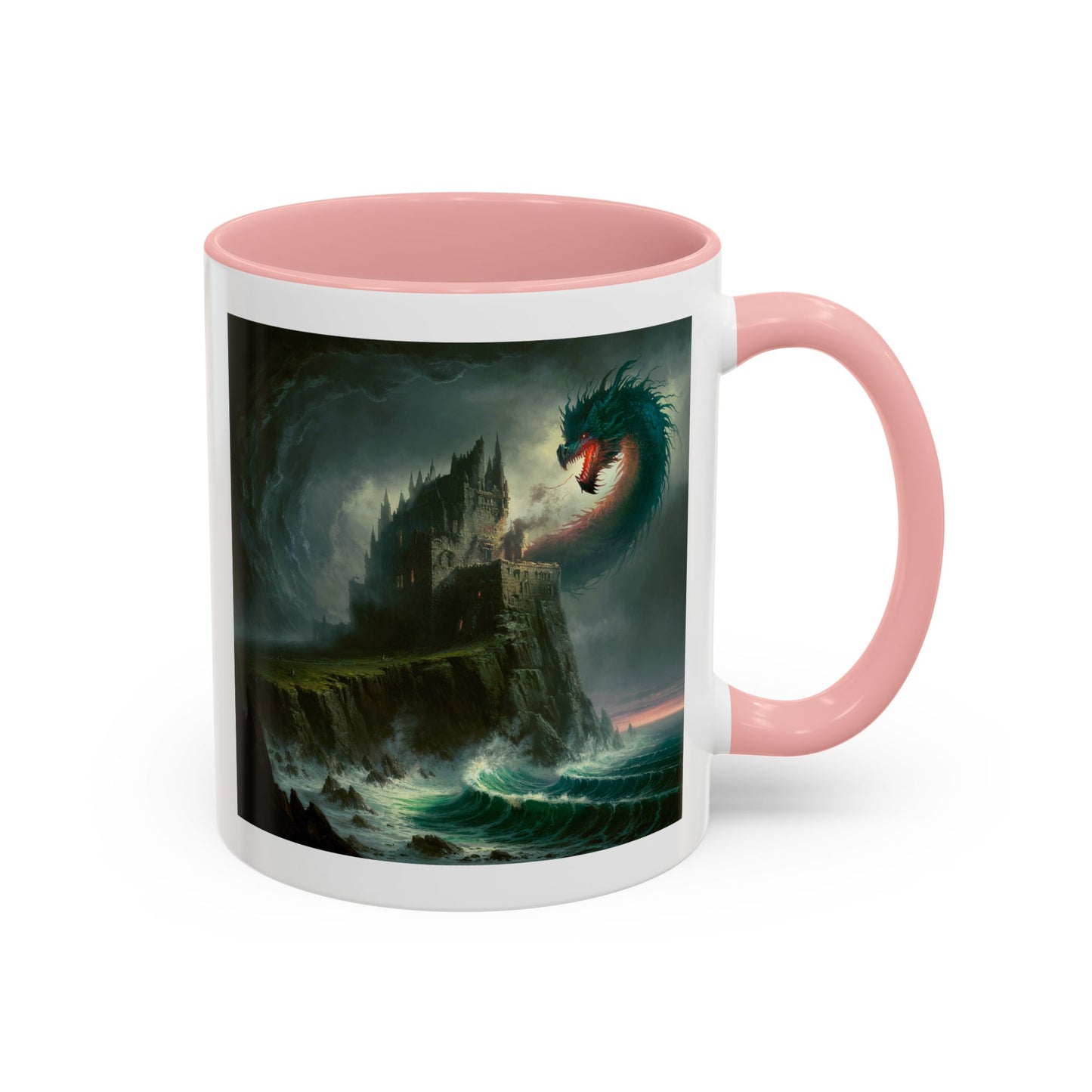 Fantasy Dragon Accent Coffee Mug – Unique Art for Gift Giving, Home Decor, Office Vibes, Halloween, etc.