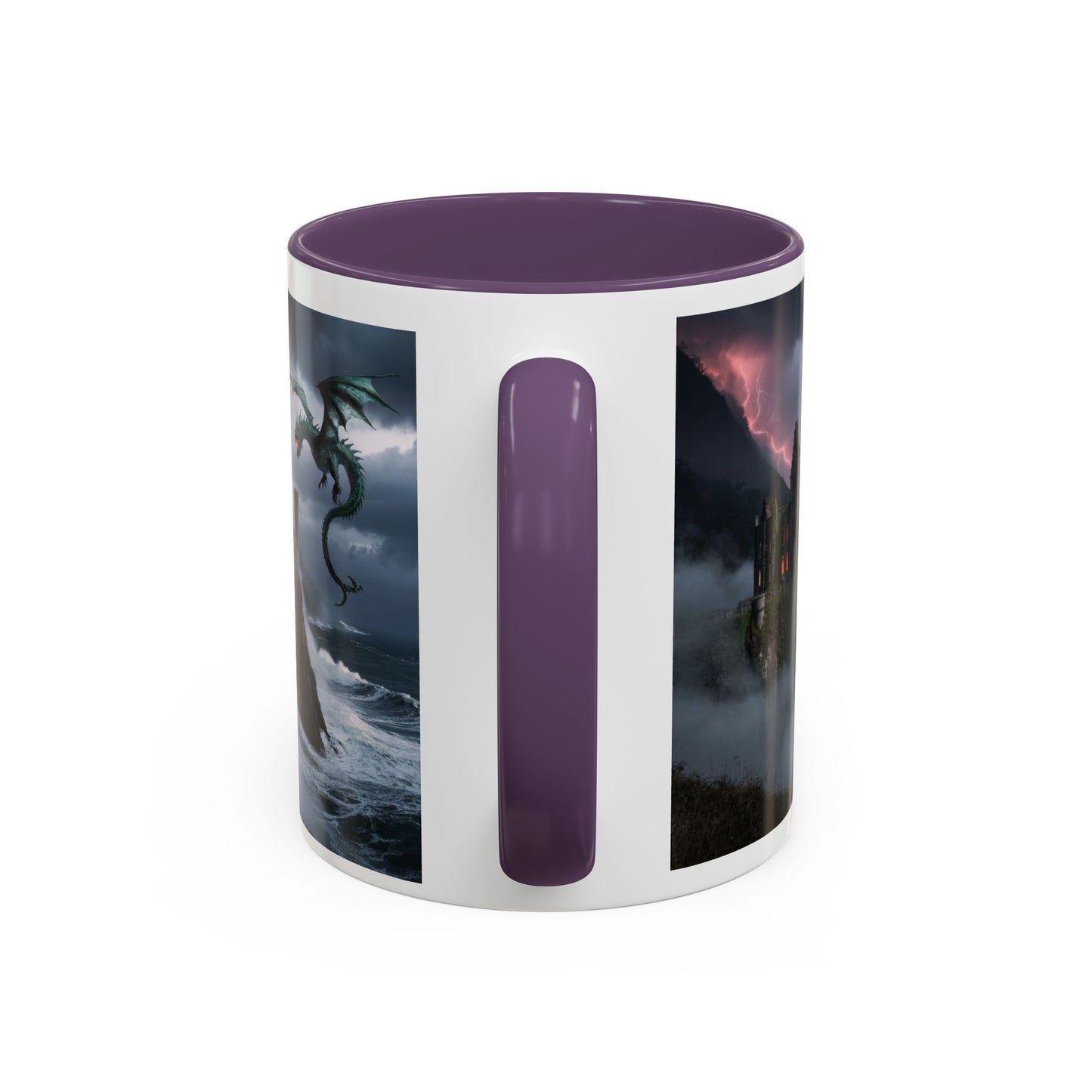 Fantasy Dragon Accent Coffee Mug, Unique Coffee Cup, Magical Gift for Dragon Lovers, Birthday Present, Home Decor for Fantasy Fans