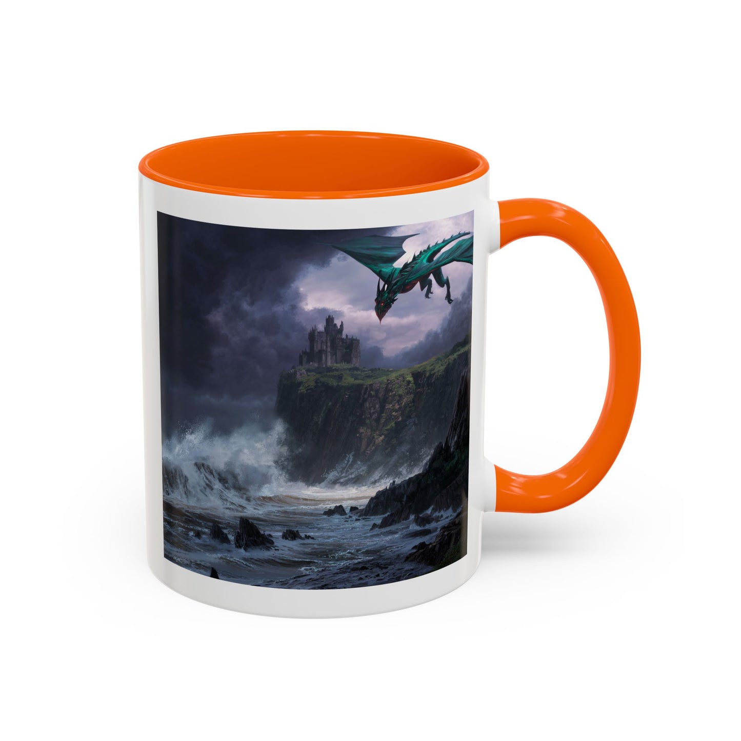 Fantasy Dragon Accent Coffee Mug | Perfect Gift for Coffee Lovers, Fantasy Fans, Home Decor, Birthday, and Collectibles