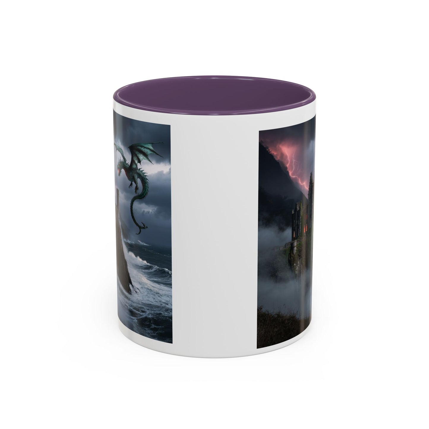 Fantasy Dragon Accent Coffee Mug, Unique Coffee Cup, Magical Gift for Dragon Lovers, Birthday Present, Home Decor for Fantasy Fans