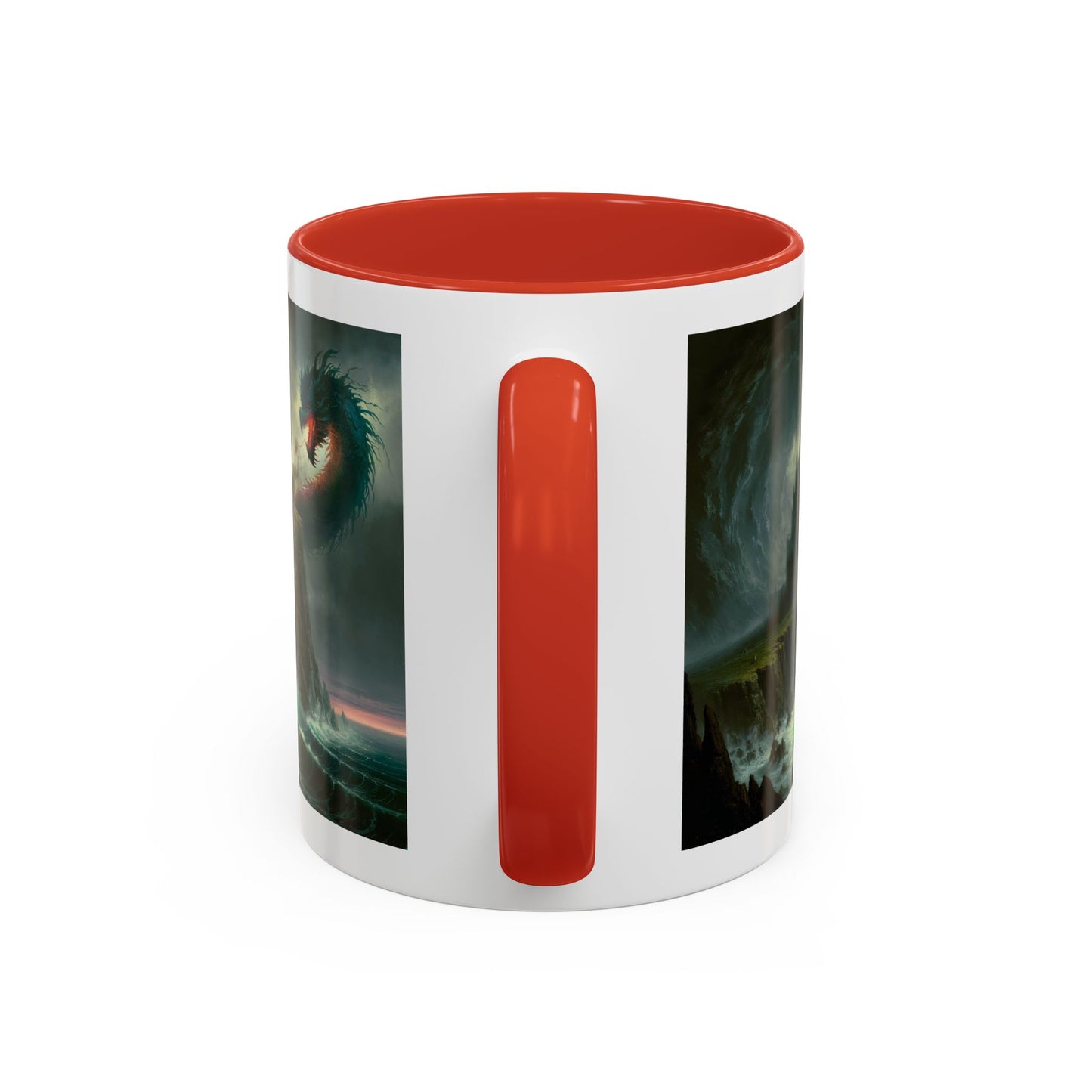 Fantasy Dragon Accent Coffee Mug – Unique Art for Gift Giving, Home Decor, Office Vibes, Halloween, etc.
