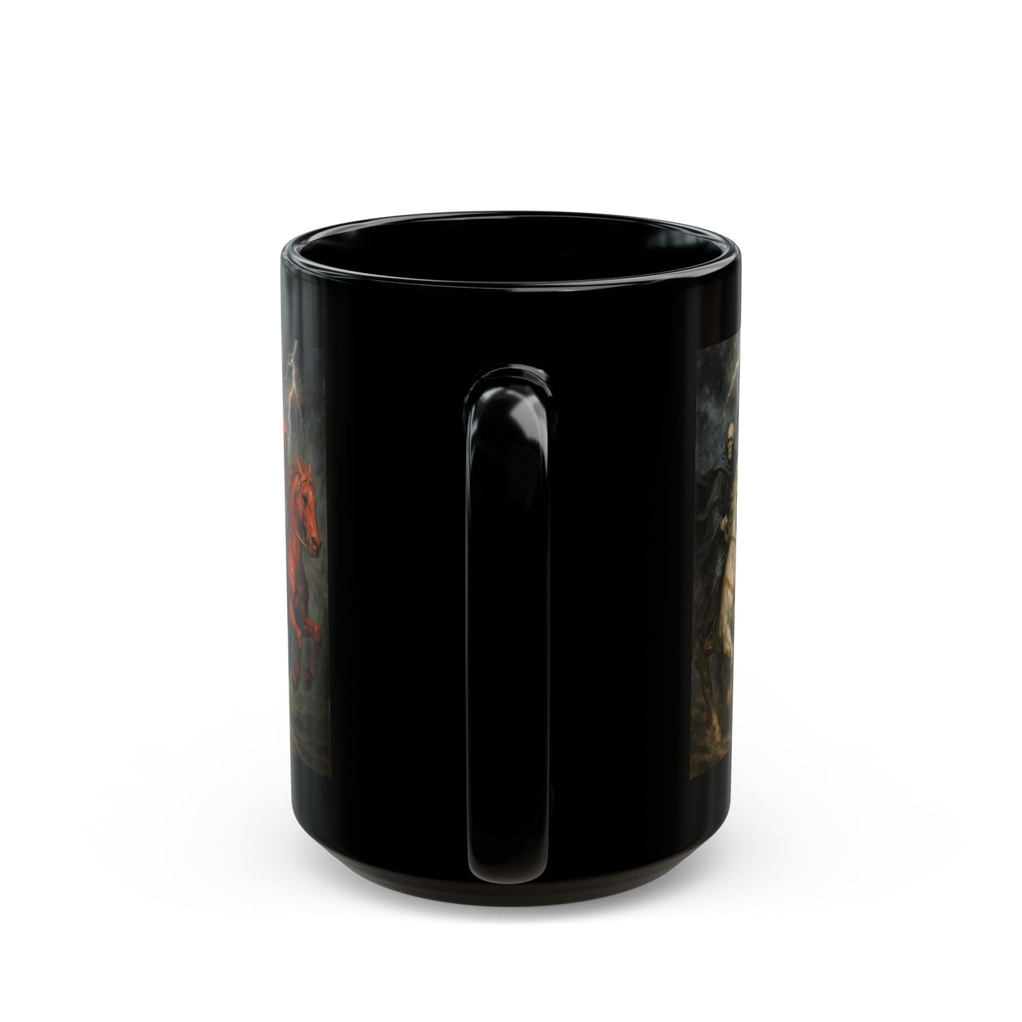 Black Ceramic Mug – Four Horsemen Apocalypse Artwork (11oz & 15oz)