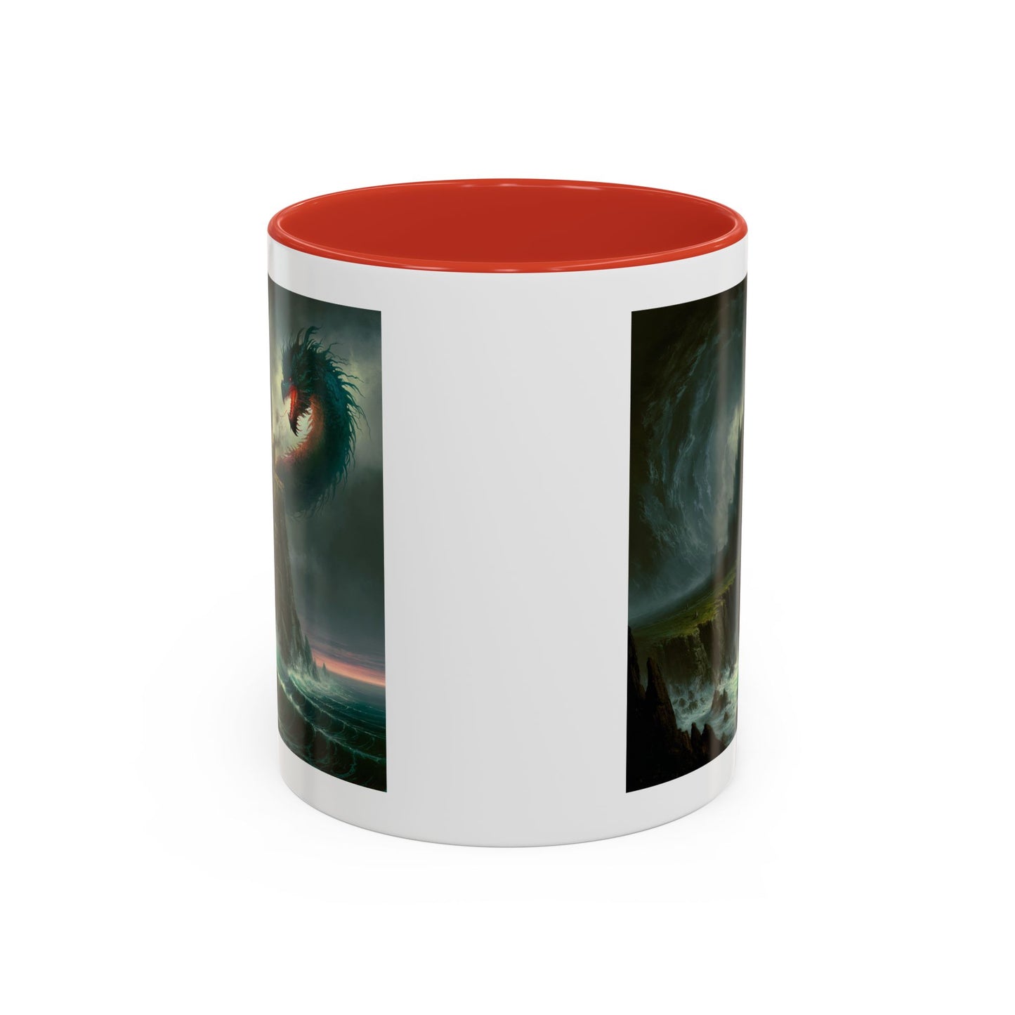 Fantasy Dragon Accent Coffee Mug – Unique Art for Gift Giving, Home Decor, Office Vibes, Halloween, etc.