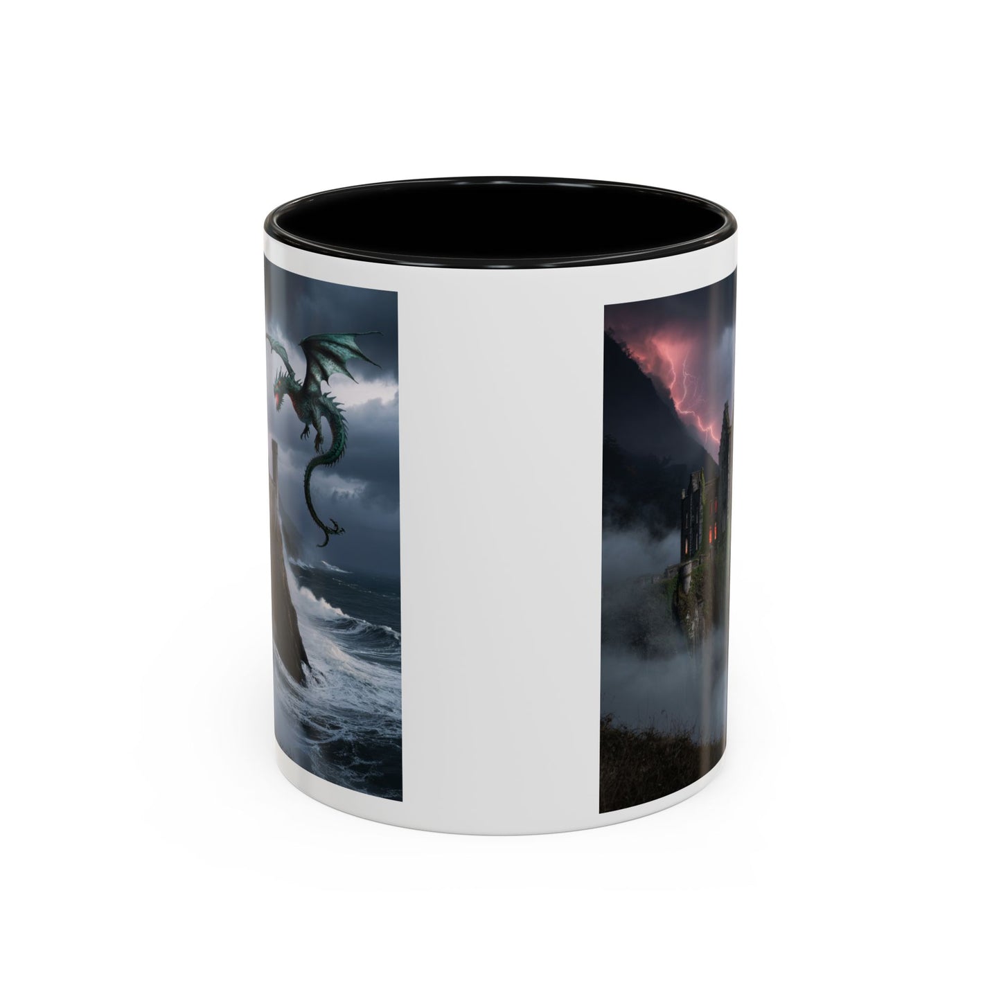 Fantasy Dragon Accent Coffee Mug, Unique Coffee Cup, Magical Gift for Dragon Lovers, Birthday Present, Home Decor for Fantasy Fans