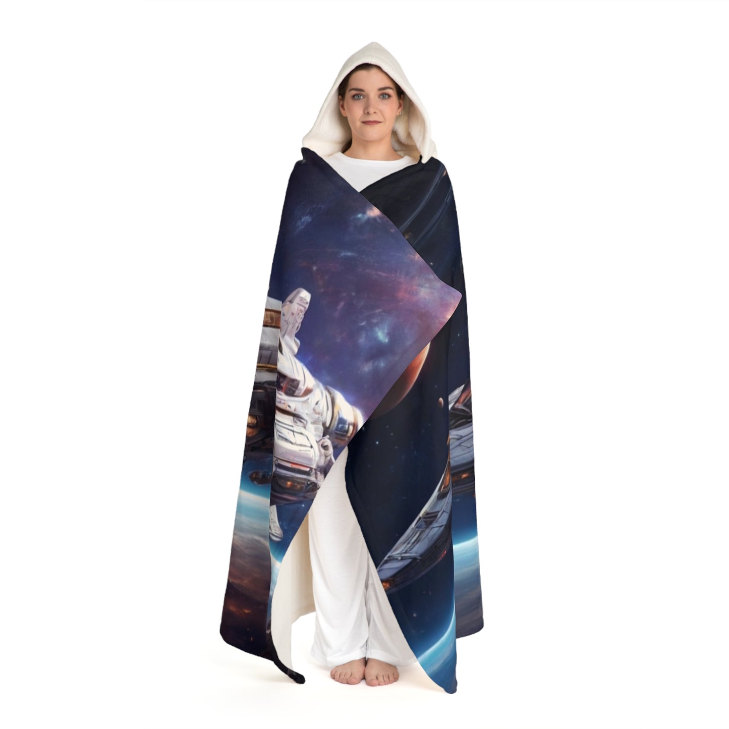 Hooded Sherpa Fleece Blanket