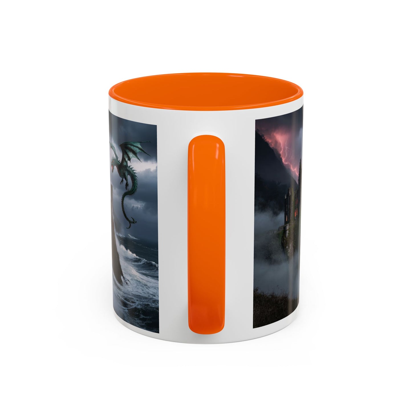 Fantasy Dragon Accent Coffee Mug, Unique Coffee Cup, Magical Gift for Dragon Lovers, Birthday Present, Home Decor for Fantasy Fans