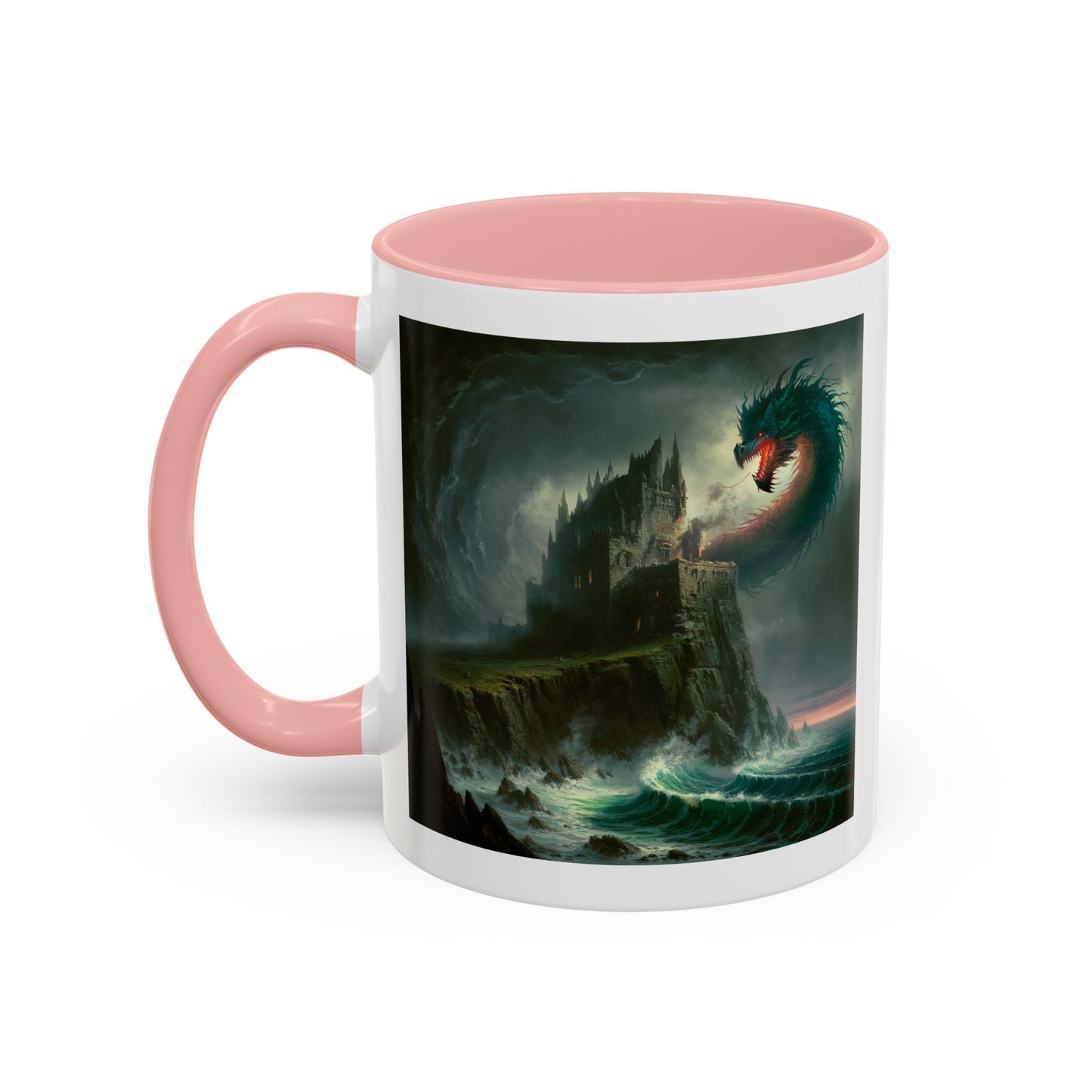 Fantasy Dragon Accent Coffee Mug – Unique Art for Gift Giving, Home Decor, Office Vibes, Halloween, etc.