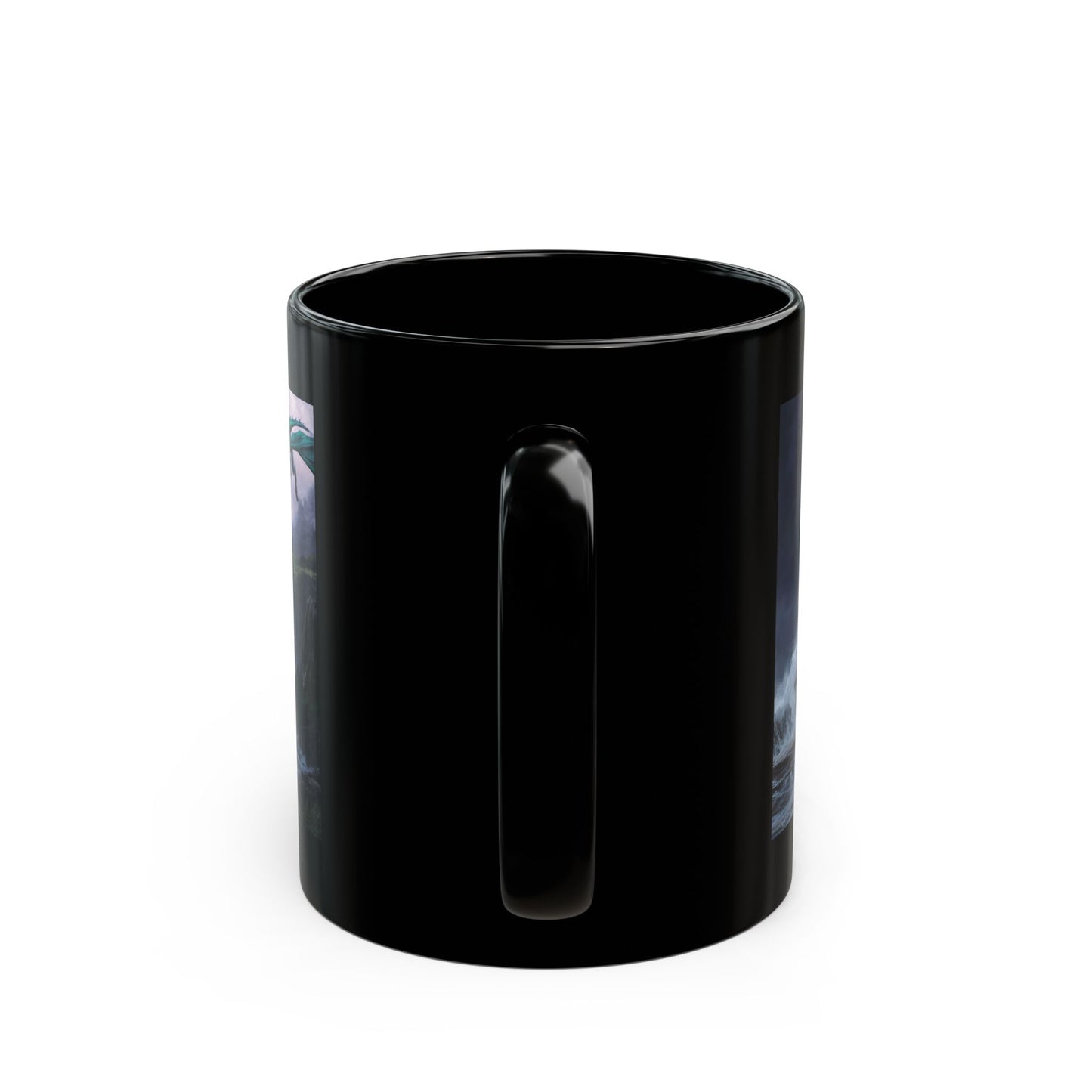 Fantasy Dragon Mug, Black Coffee Cup, Magical Drinkware, Gift for Gamers, Gothic Decor, Dragon Lover's Mug