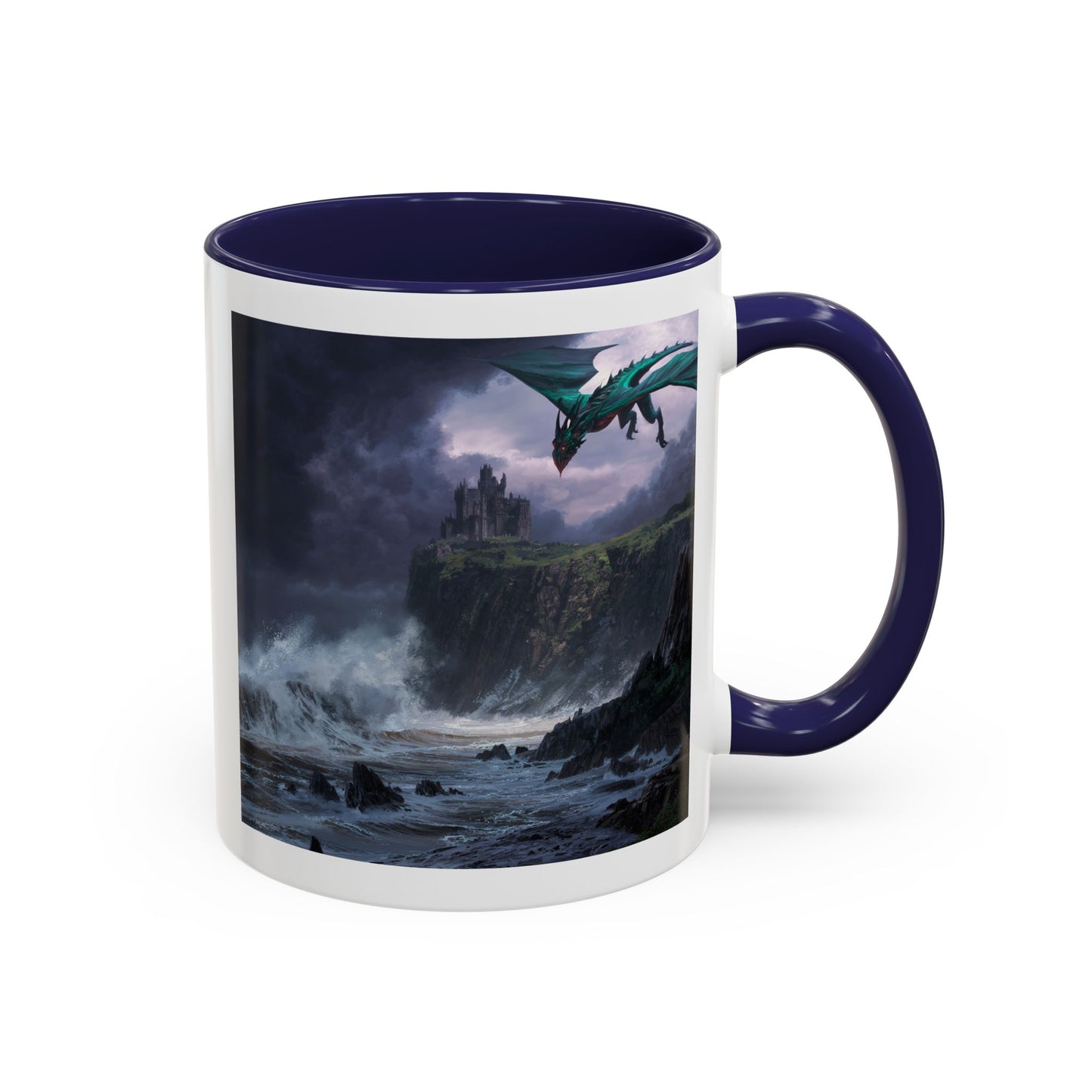 Fantasy Dragon Accent Coffee Mug | Perfect Gift for Coffee Lovers, Fantasy Fans, Home Decor, Birthday, and Collectibles