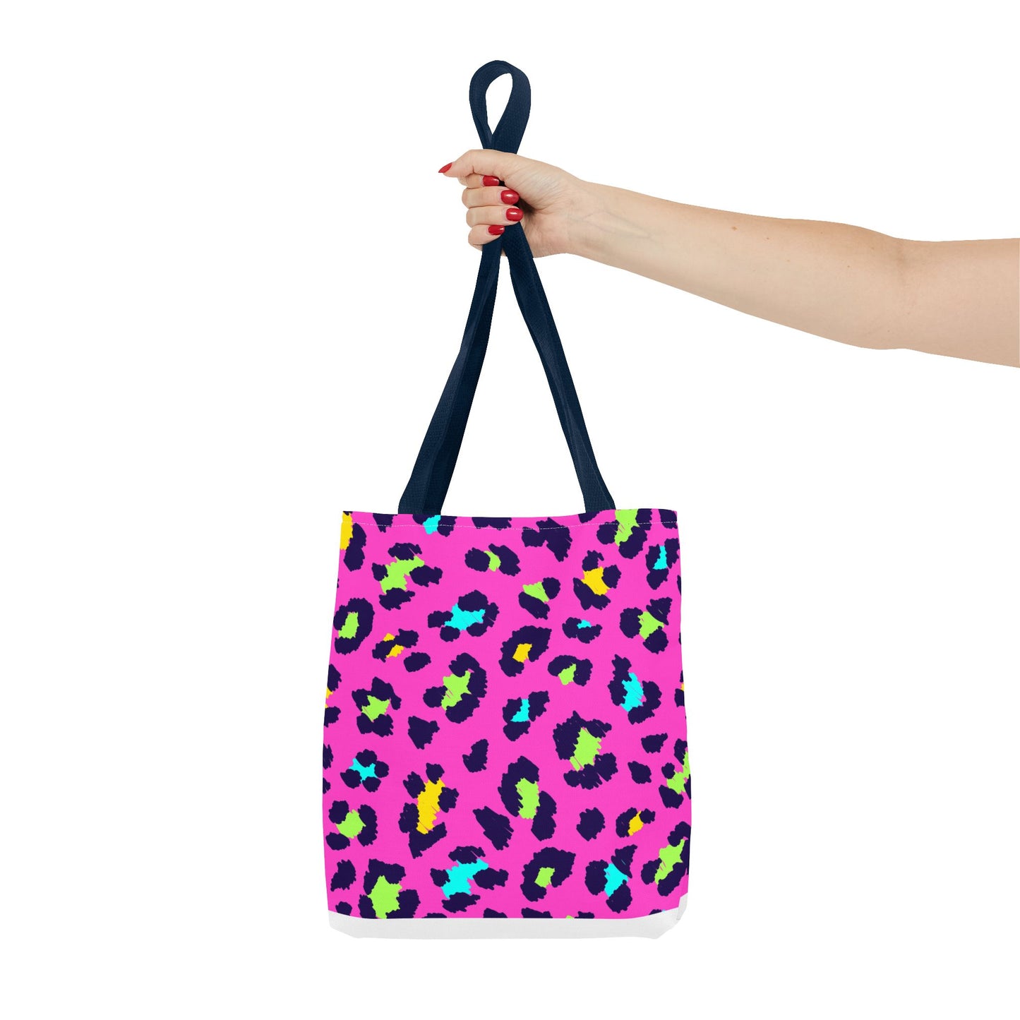 Neon Pink Leopard Print Tote Bag — Bright Animal Print Shopper