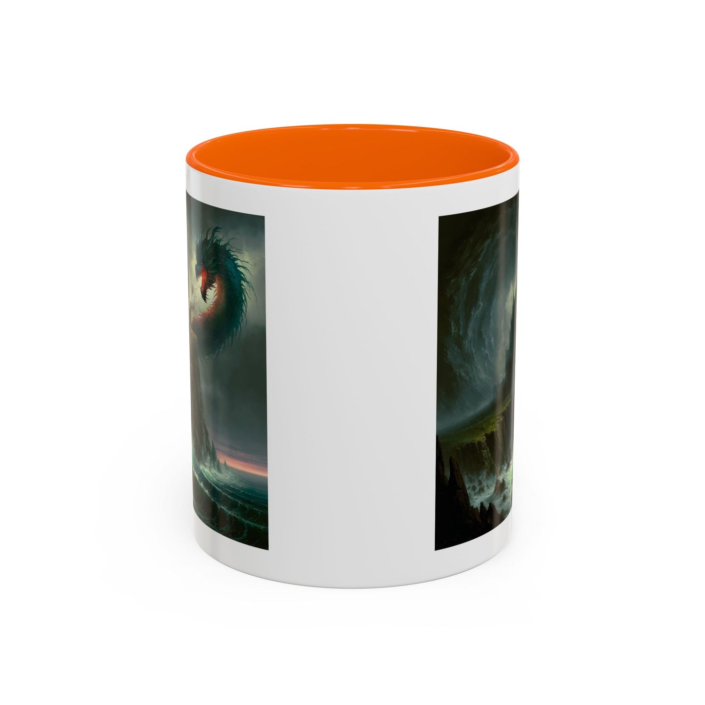 Fantasy Dragon Accent Coffee Mug – Unique Art for Gift Giving, Home Decor, Office Vibes, Halloween, etc.
