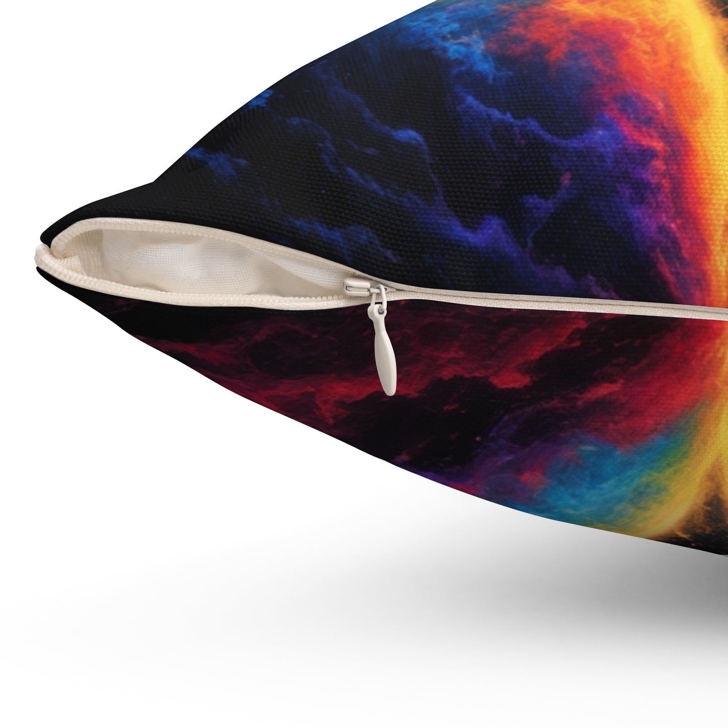 Cosmic Lovers Decorative Pillow — Romantic Couple Heart Art Throw Pillow