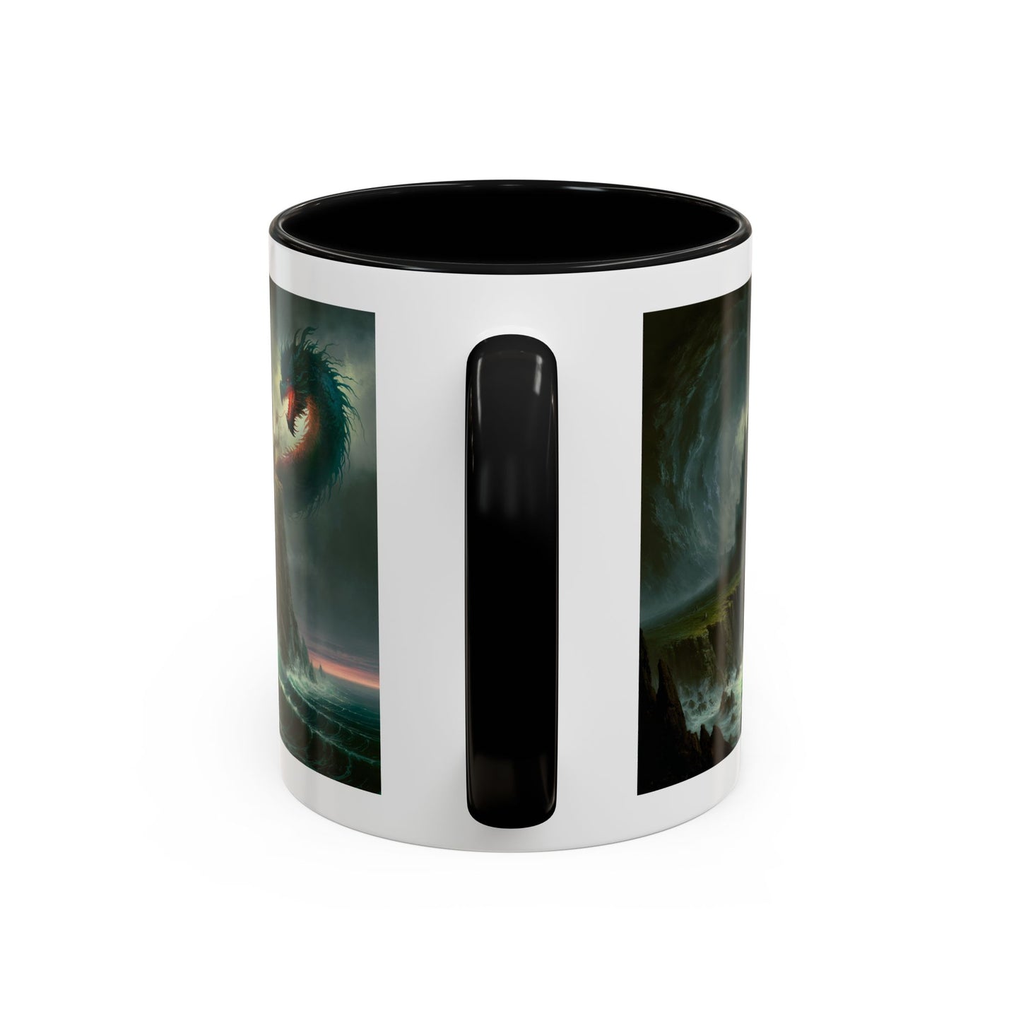 Fantasy Dragon Accent Coffee Mug – Unique Art for Gift Giving, Home Decor, Office Vibes, Halloween, etc.