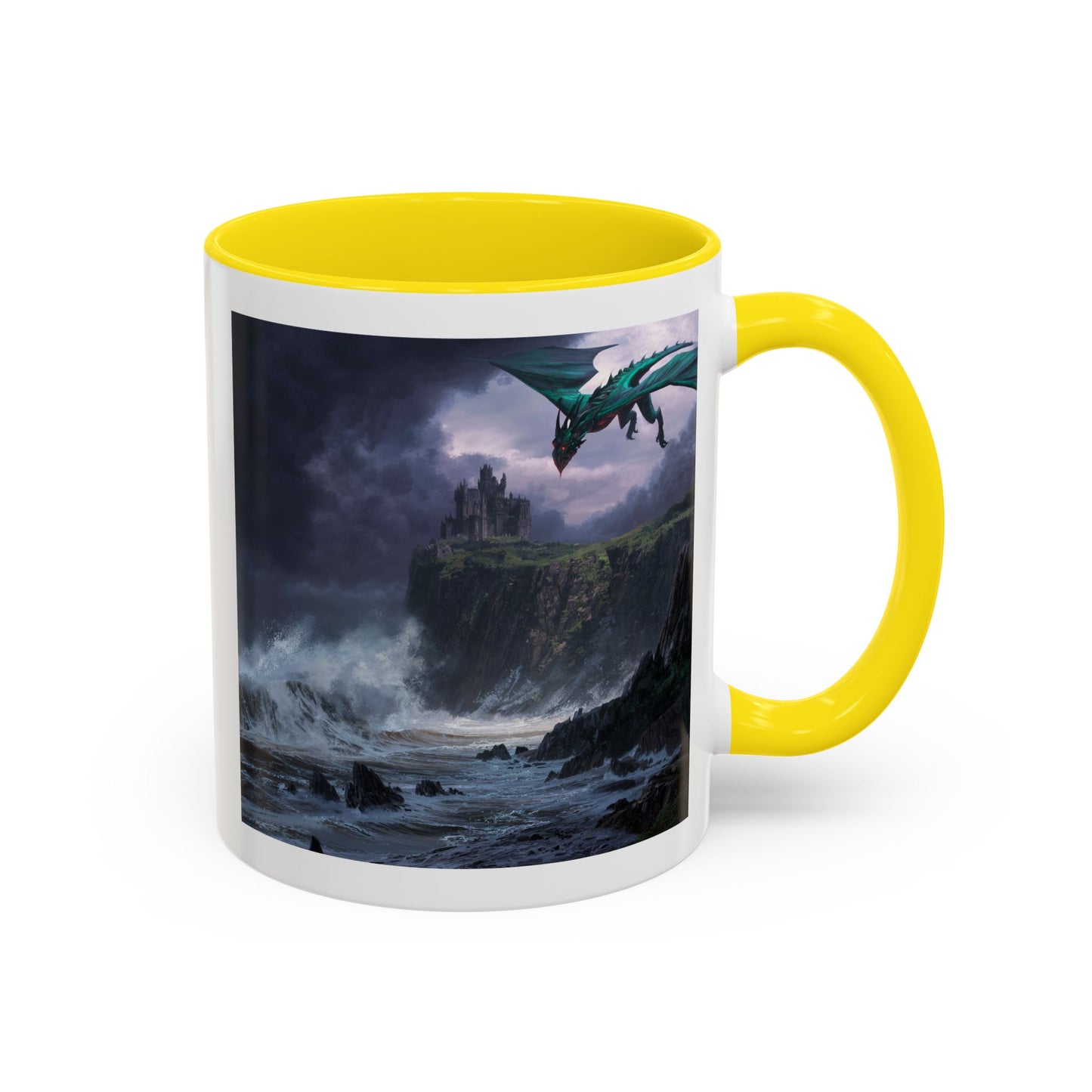 Fantasy Dragon Accent Coffee Mug | Perfect Gift for Coffee Lovers, Fantasy Fans, Home Decor, Birthday, and Collectibles