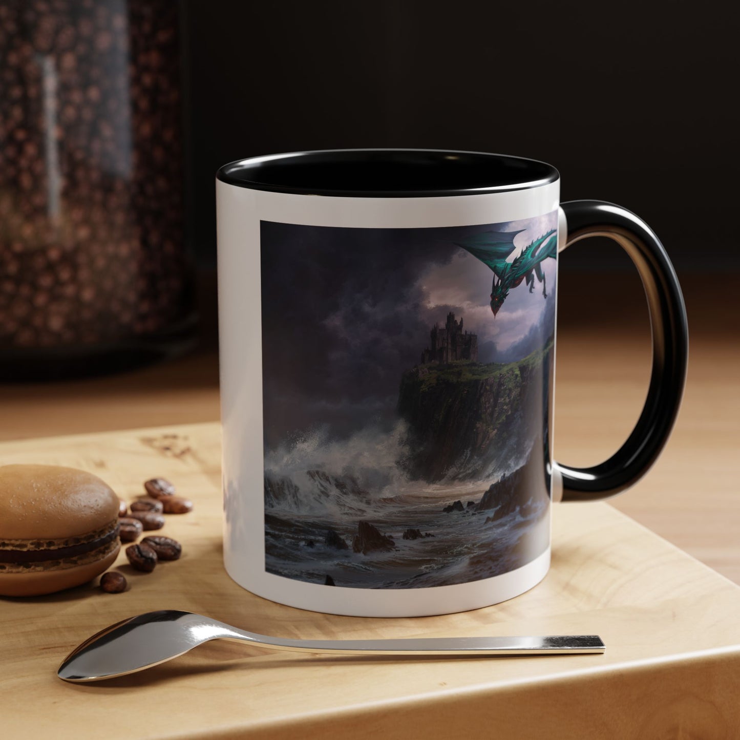 Fantasy Dragon Accent Coffee Mug | Perfect Gift for Coffee Lovers, Fantasy Fans, Home Decor, Birthday, and Collectibles
