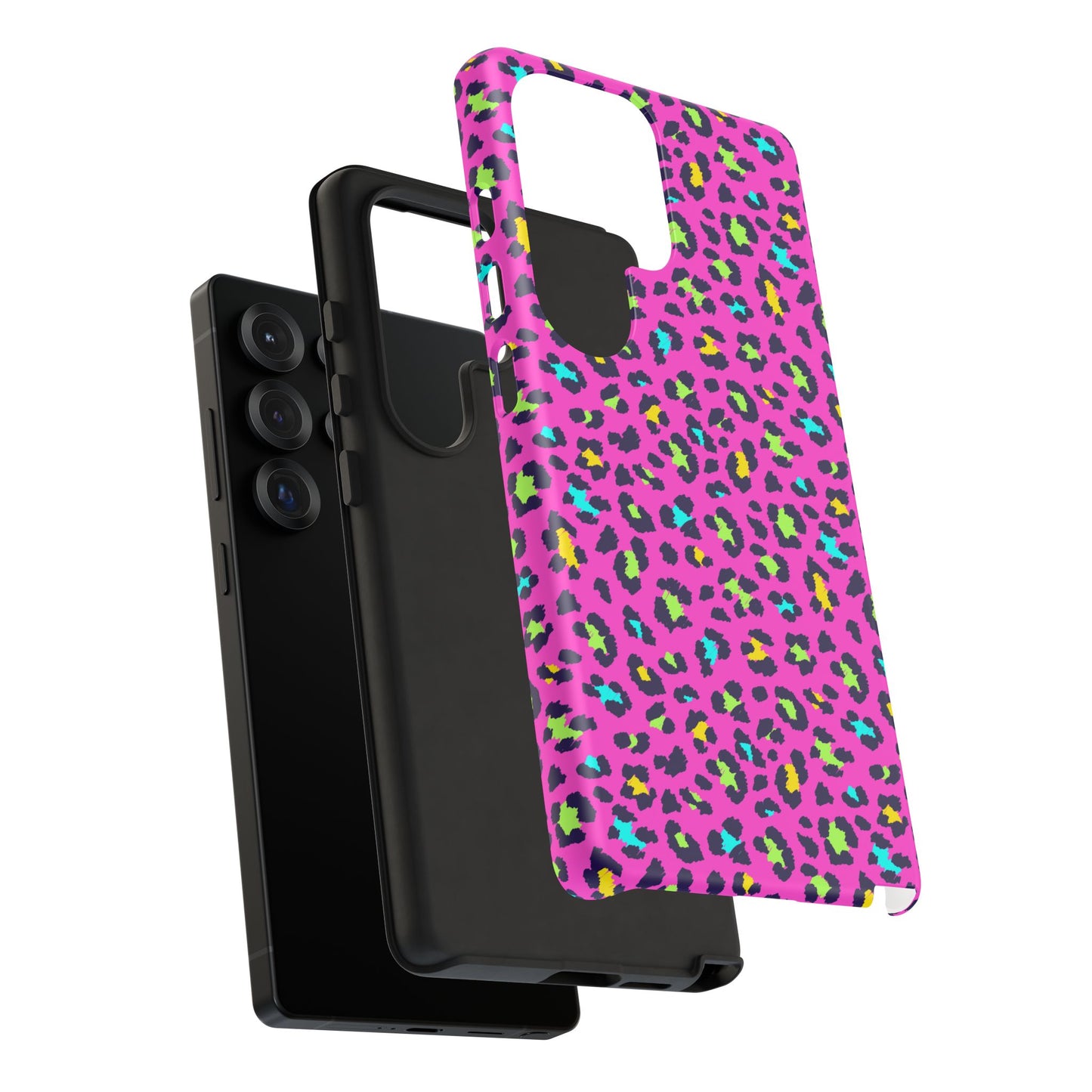 Funda para Samsung - Estampado de leopardo neón rosa brillante, resistente y protectora