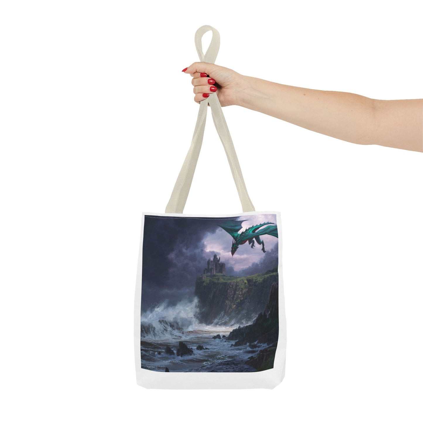 Fantasy Dragon Tote Bag, Magical Beach Bag, Art Tote, Gift for Fantasy Lovers, Mythical Creature Bag, Eco-Friendly Tote