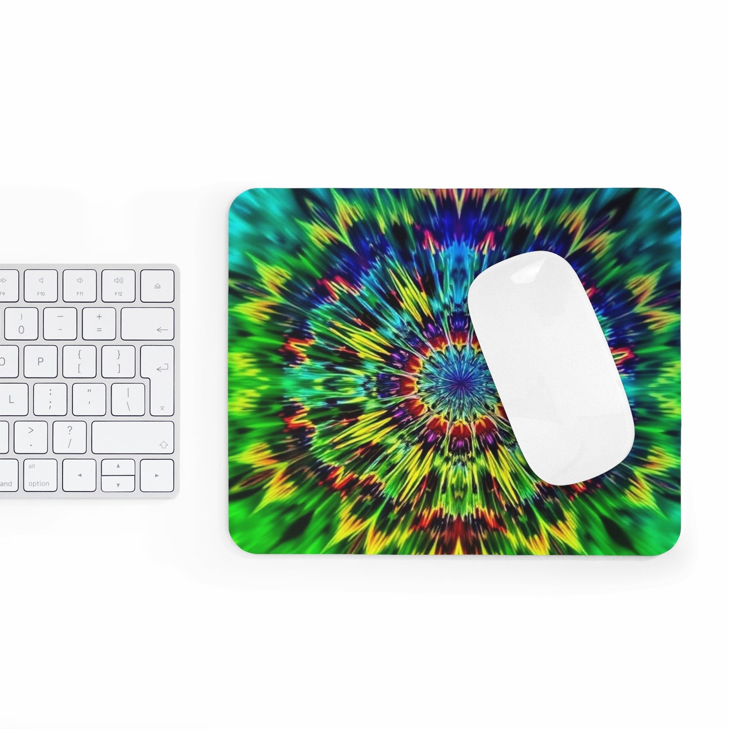 Psychedelic Kaleidoscope Mouse Pad — Vibrant Mandala Gaming Desk Mat
