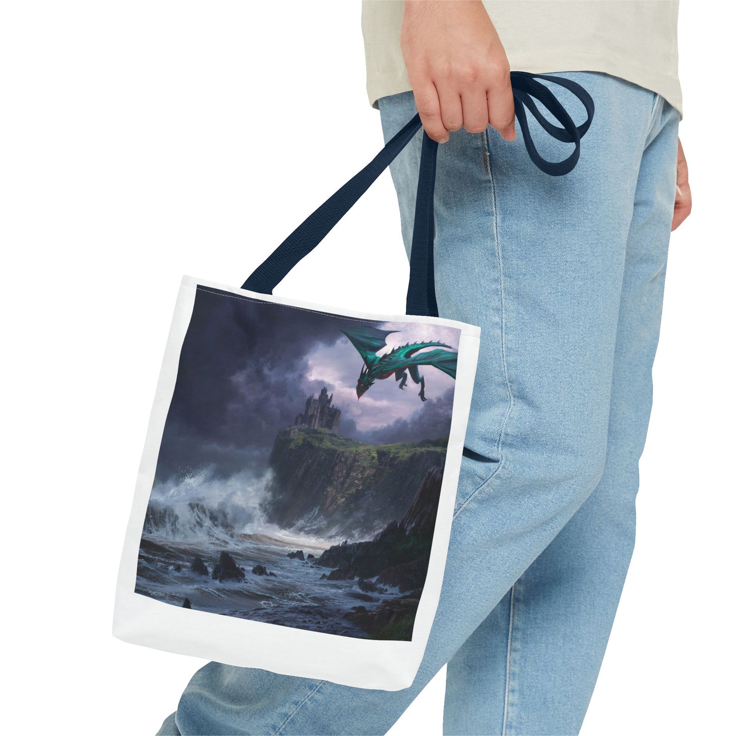 Fantasy Dragon Tote Bag, Magical Beach Bag, Art Tote, Gift for Fantasy Lovers, Mythical Creature Bag, Eco-Friendly Tote