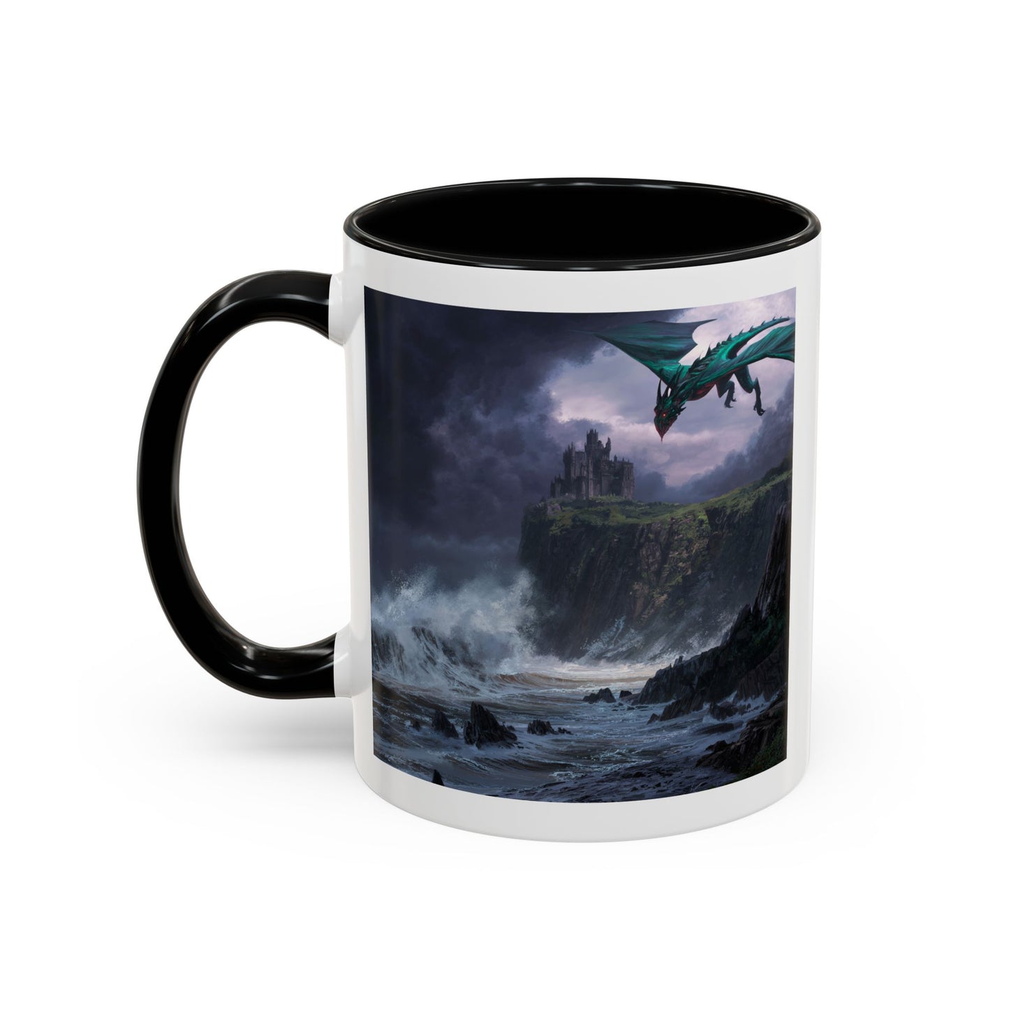 Fantasy Dragon Accent Coffee Mug | Perfect Gift for Coffee Lovers, Fantasy Fans, Home Decor, Birthday, and Collectibles