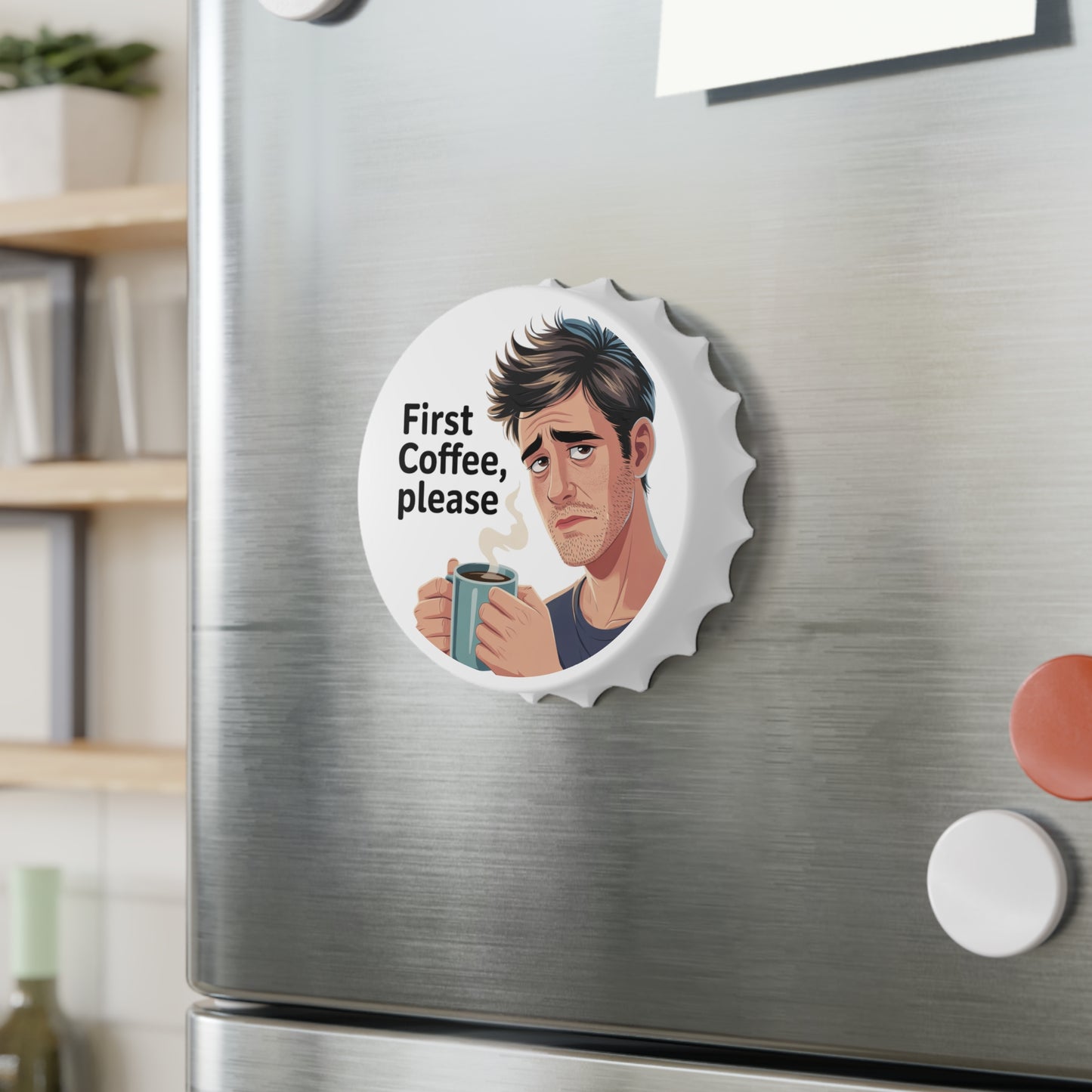 First Coffee Please Bottle Opener – Funny Coffee Lover Gift