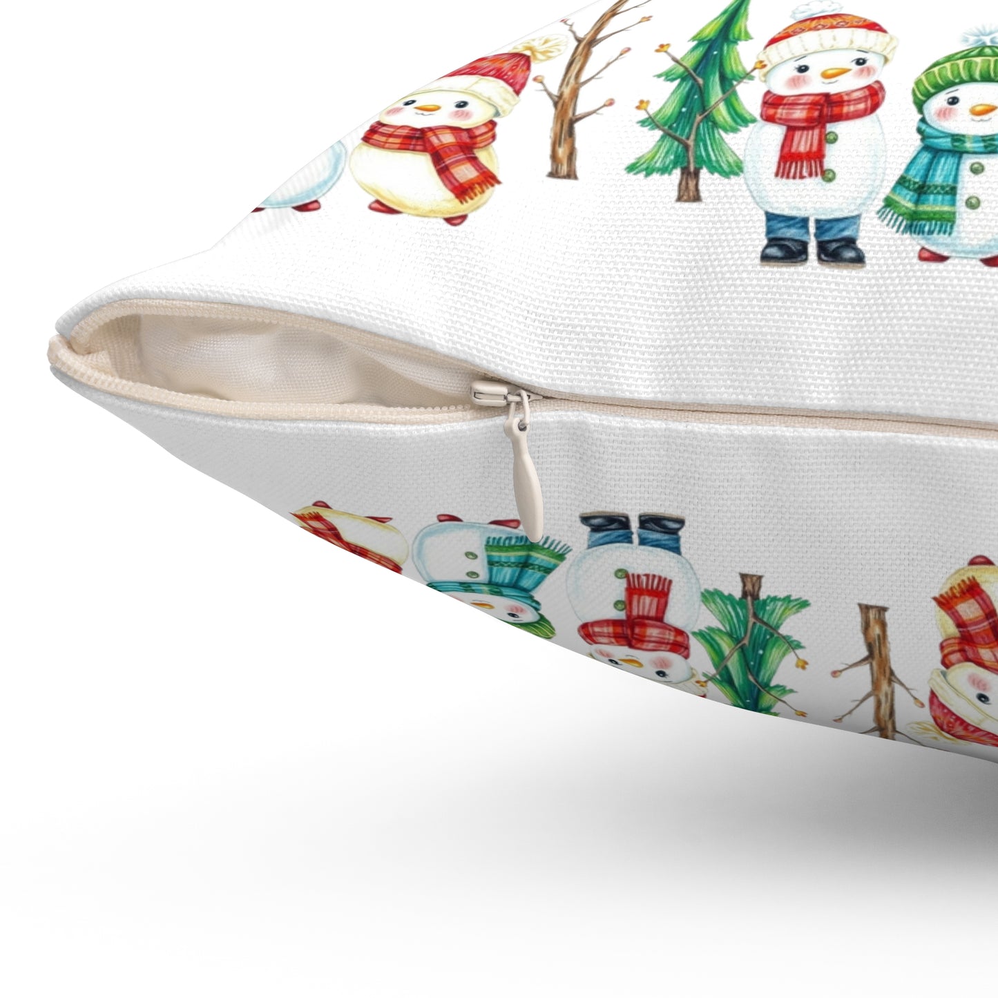 Christmas Snowman Pattern Pillow — Festive Holiday Decorative Throw