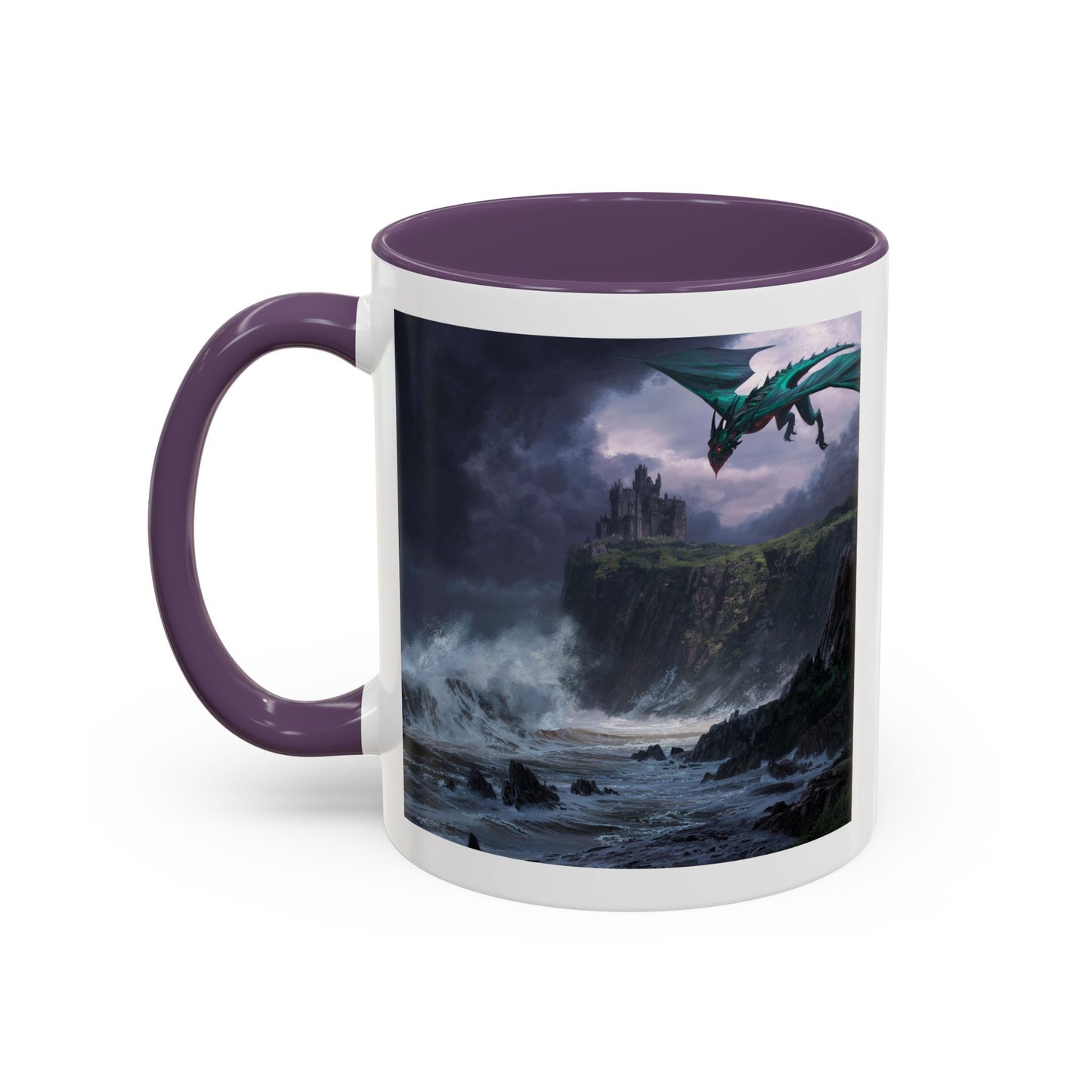 Fantasy Dragon Accent Coffee Mug | Perfect Gift for Coffee Lovers, Fantasy Fans, Home Decor, Birthday, and Collectibles