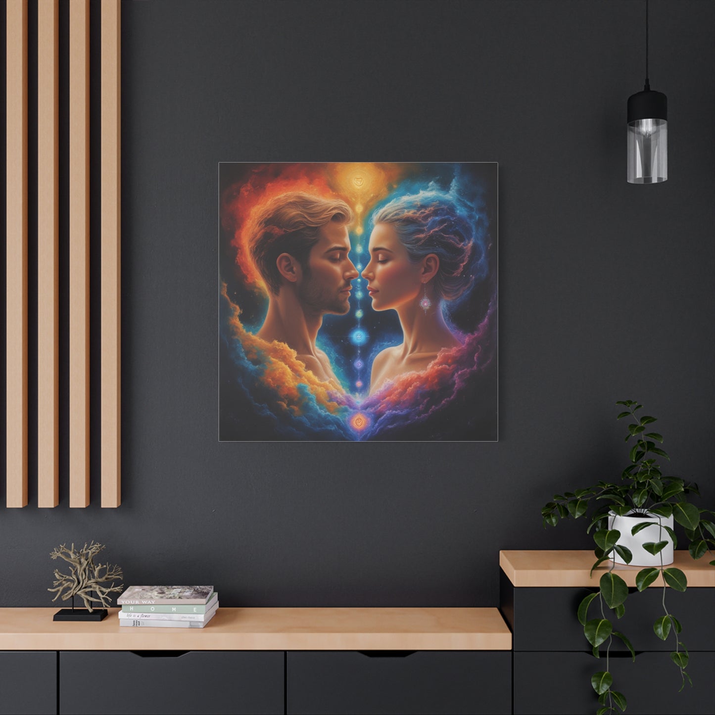 Spiritual Lovers Matte Canvas Print — Energetic Soulmate Portrait