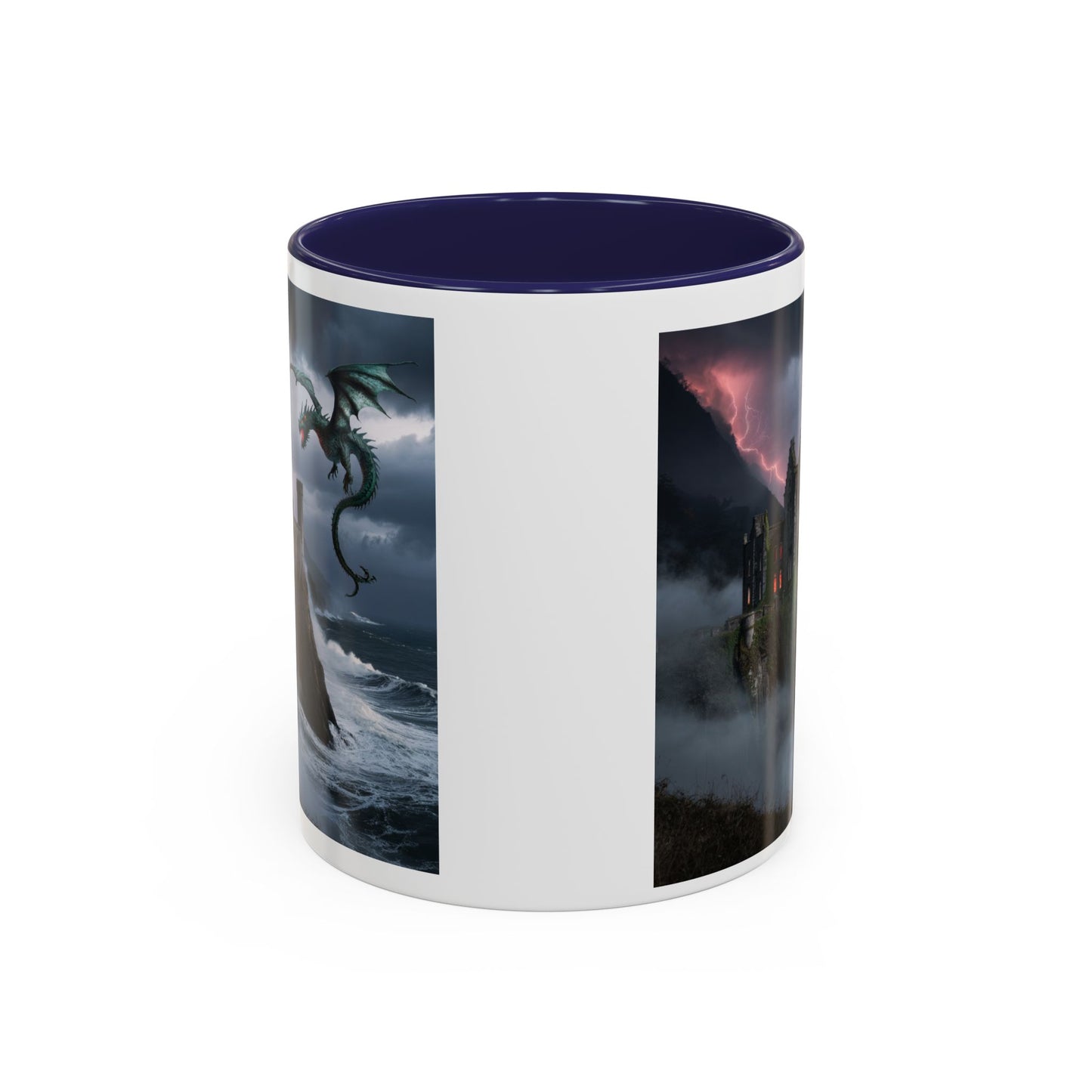 Fantasy Dragon Accent Coffee Mug, Unique Coffee Cup, Magical Gift for Dragon Lovers, Birthday Present, Home Decor for Fantasy Fans