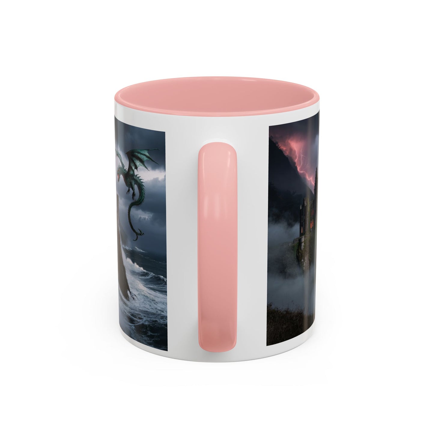 Fantasy Dragon Accent Coffee Mug, Unique Coffee Cup, Magical Gift for Dragon Lovers, Birthday Present, Home Decor for Fantasy Fans