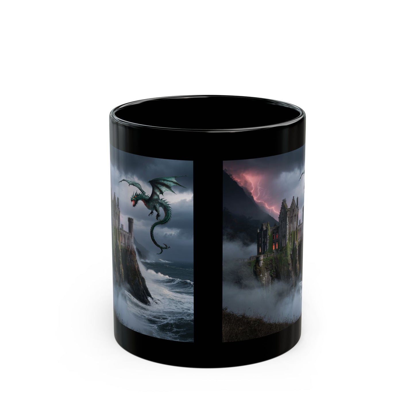 Fantasy Dragon Black Mug - Perfect for Gifts, Coffee Lovers, Halloween Decor, Themed Parties, Cosplay