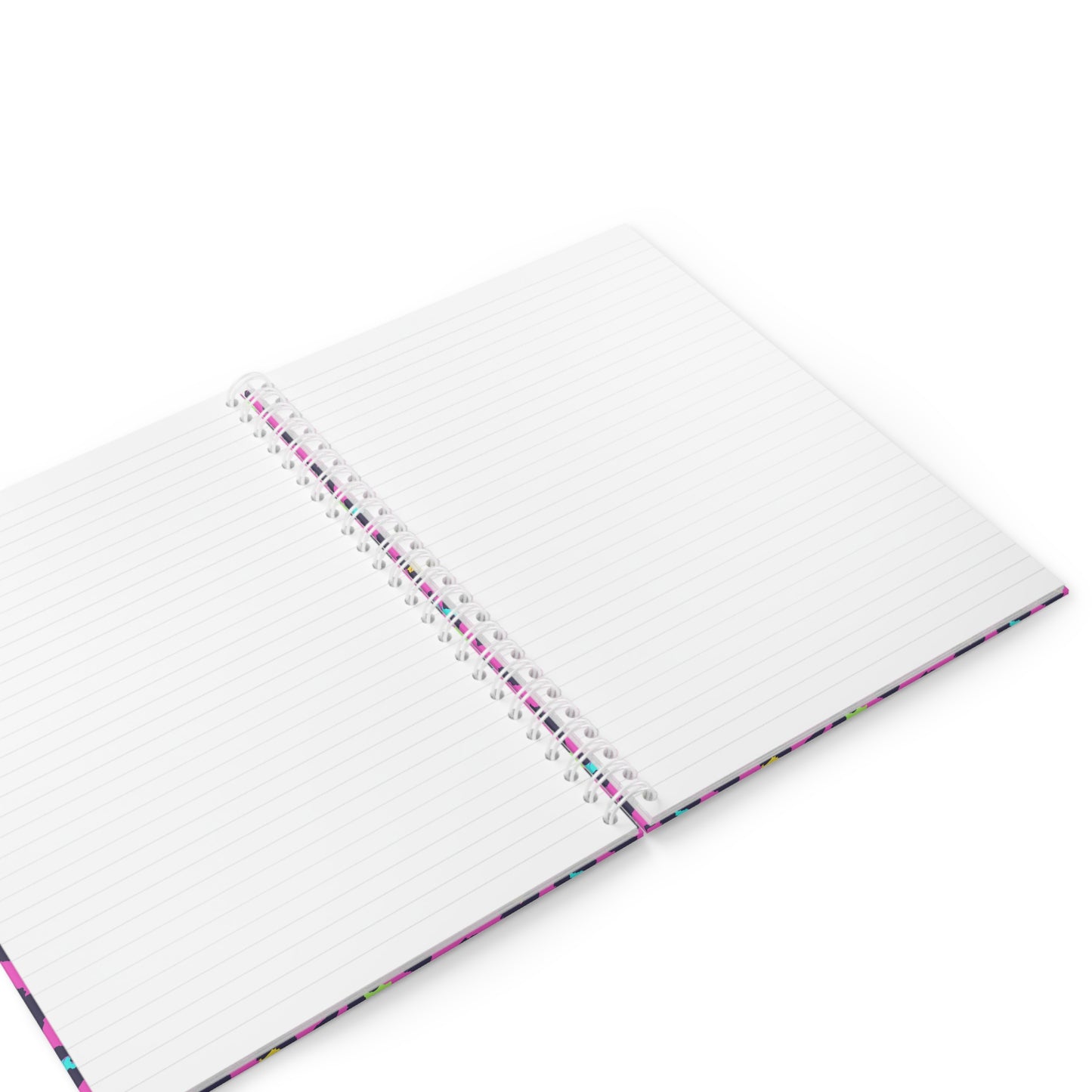 Cuaderno espiral de leopardo neón — Diario con estampado animal rosa