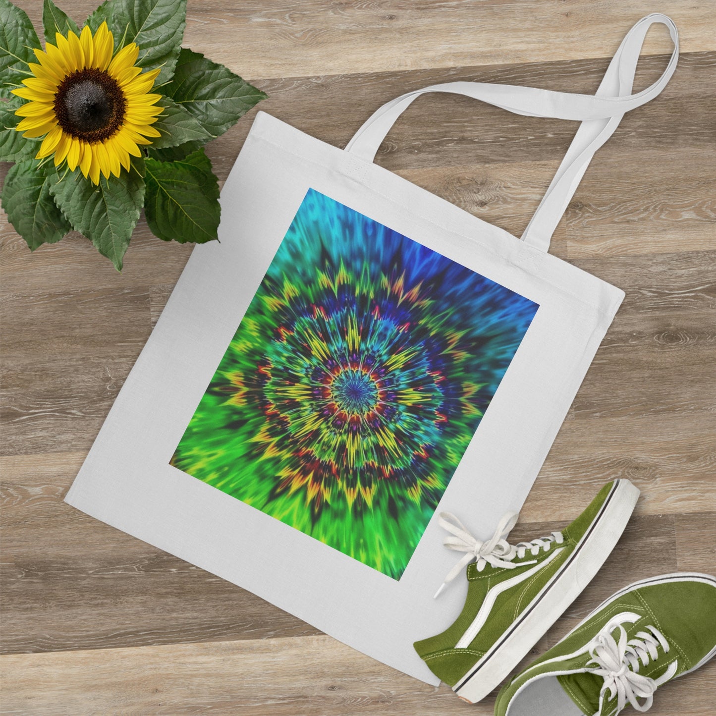 Kaleidoscope Mandala Tote Bag — Vibrant Psychedelic Beach & Market Tote