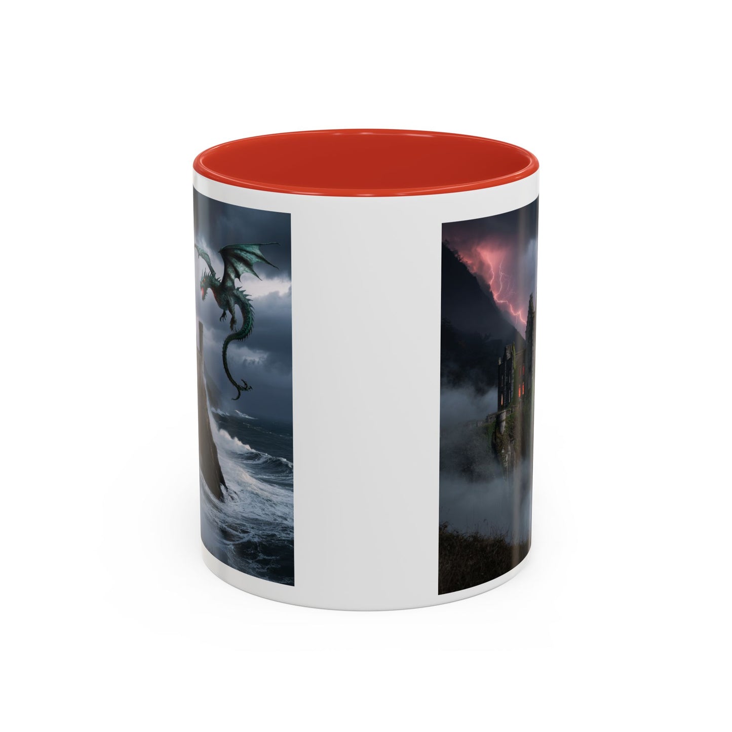 Fantasy Dragon Accent Coffee Mug, Unique Coffee Cup, Magical Gift for Dragon Lovers, Birthday Present, Home Decor for Fantasy Fans