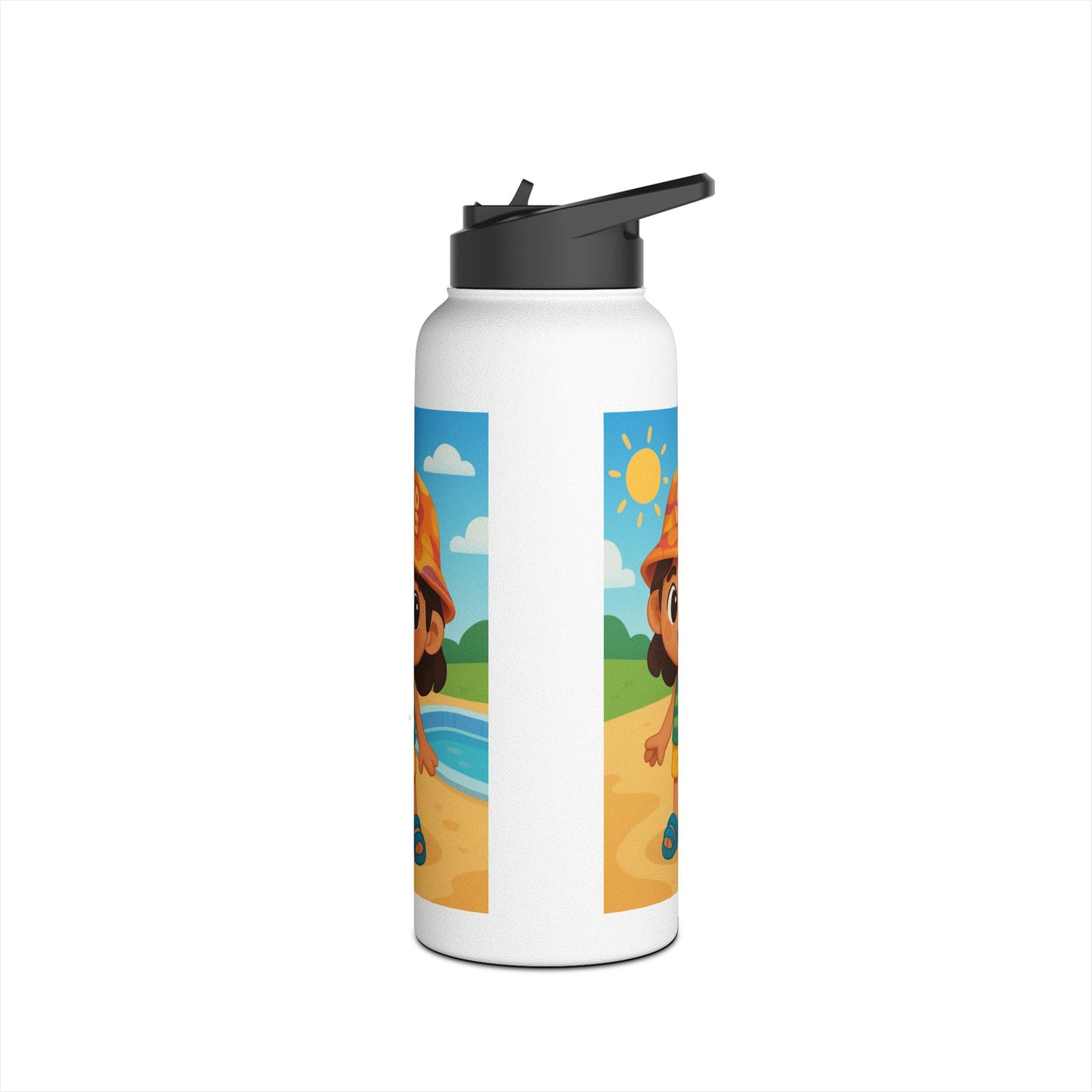 Botella térmica de acero inoxidable para niños Good Vibes — Botella térmica con dibujos de playa