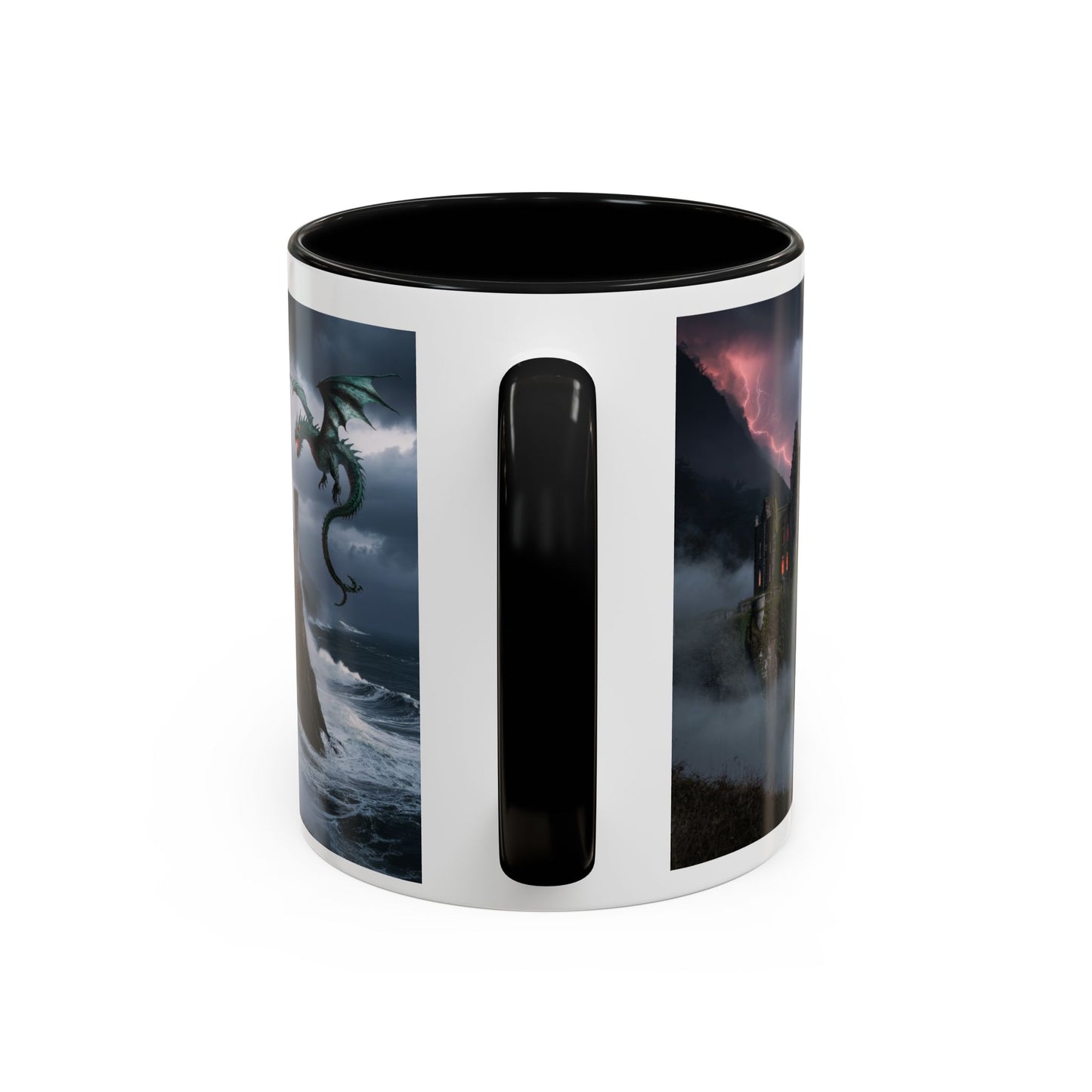 Fantasy Dragon Accent Coffee Mug, Unique Coffee Cup, Magical Gift for Dragon Lovers, Birthday Present, Home Decor for Fantasy Fans
