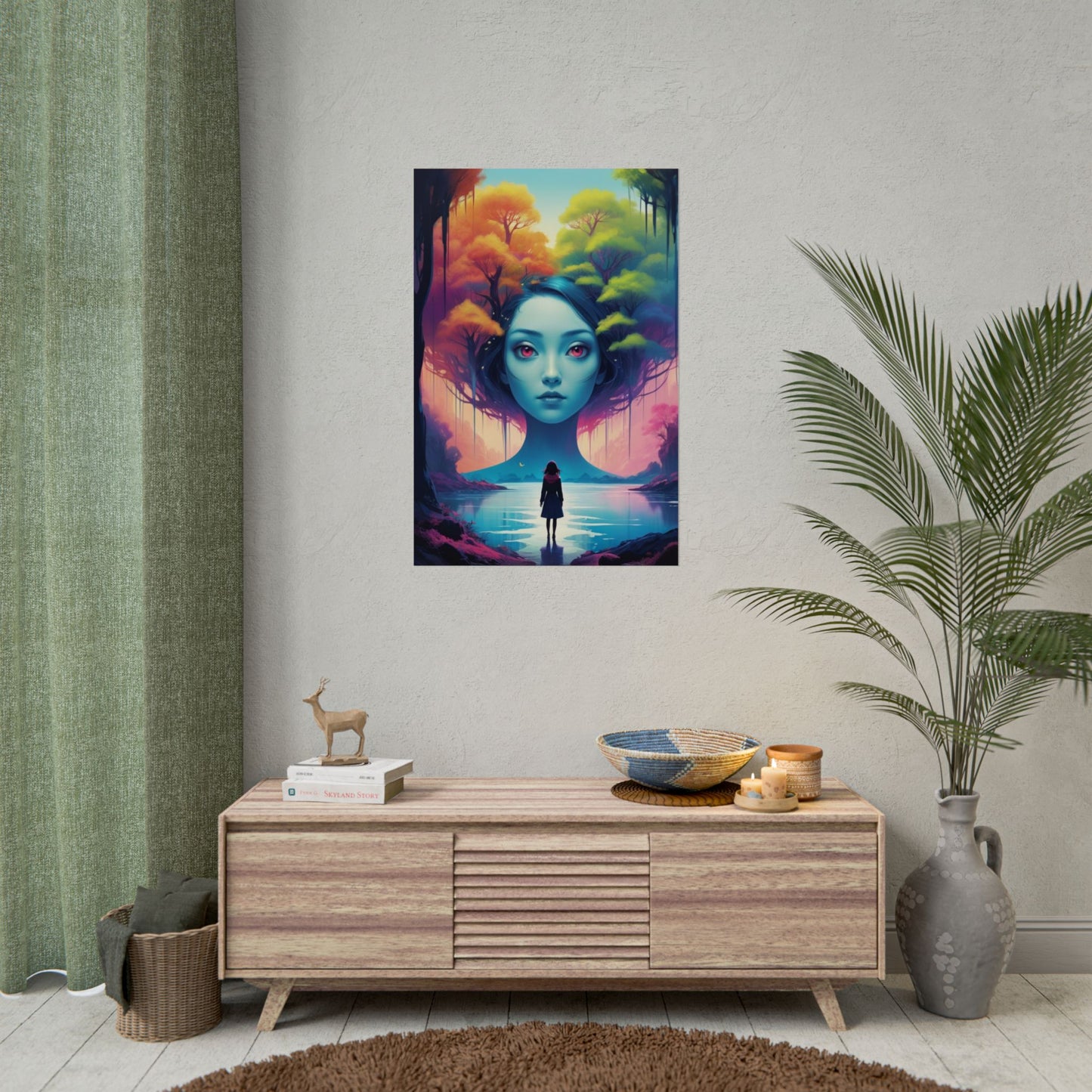 Surreal Forest Goddess Poster – Fantasy Art Rolled Poster