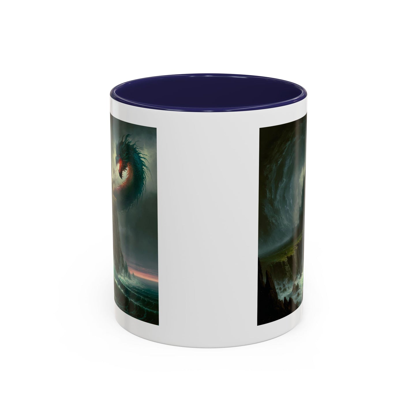 Fantasy Dragon Accent Coffee Mug – Unique Art for Gift Giving, Home Decor, Office Vibes, Halloween, etc.