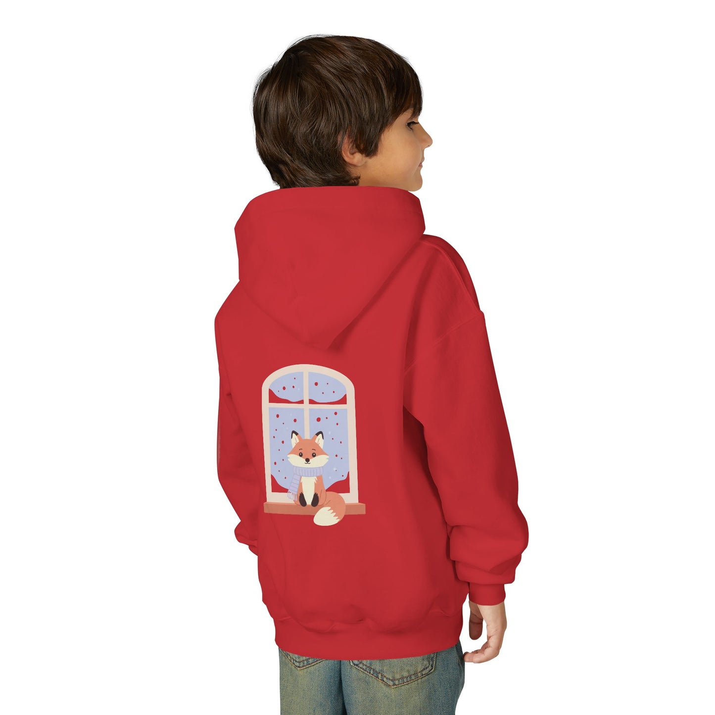 Kids Fox Hoodie - Cozy Winter Window Design