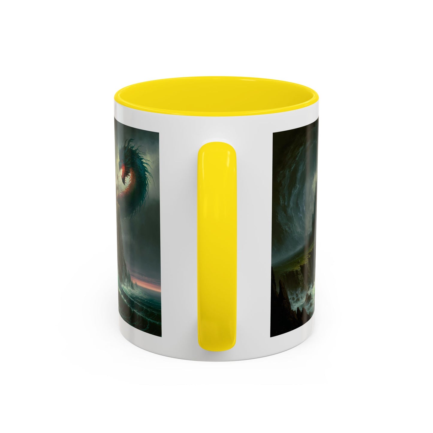 Fantasy Dragon Accent Coffee Mug – Unique Art for Gift Giving, Home Decor, Office Vibes, Halloween, etc.