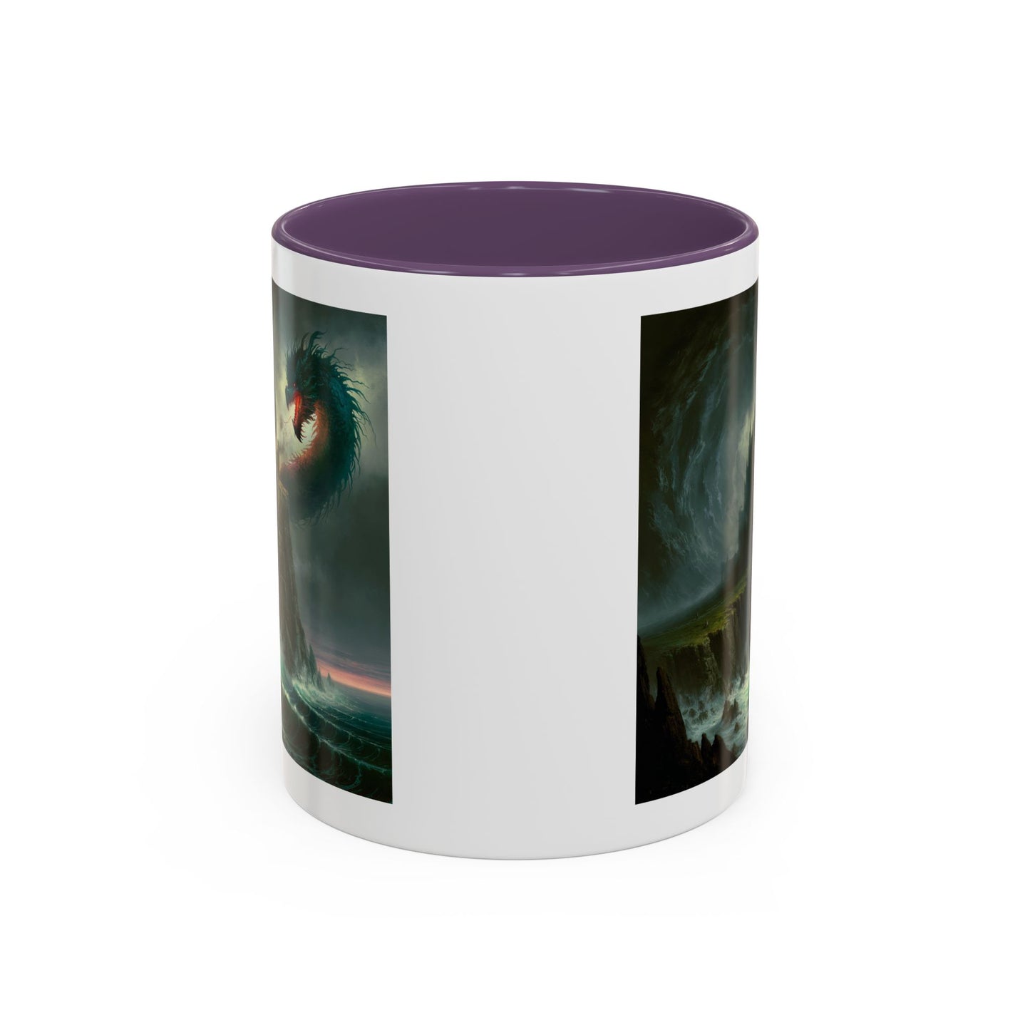 Fantasy Dragon Accent Coffee Mug – Unique Art for Gift Giving, Home Decor, Office Vibes, Halloween, etc.