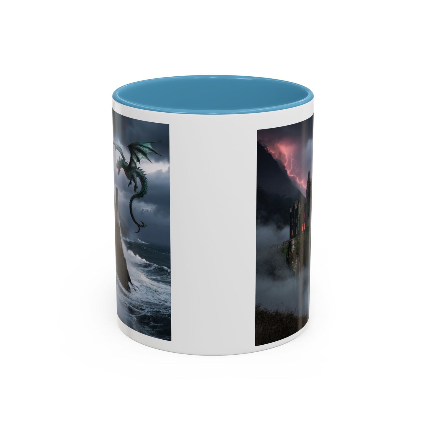 Fantasy Dragon Accent Coffee Mug, Unique Coffee Cup, Magical Gift for Dragon Lovers, Birthday Present, Home Decor for Fantasy Fans
