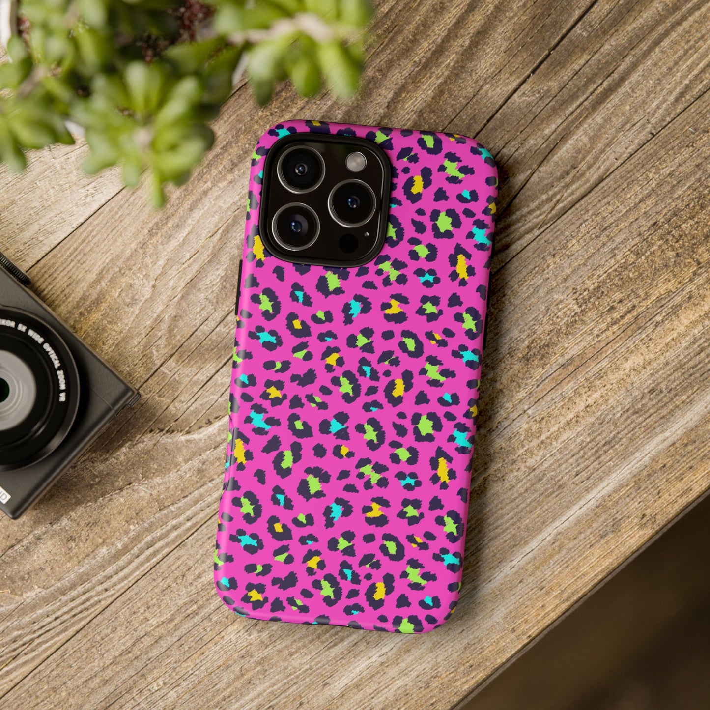 Funda de leopardo rosa neón para iPhone: una atrevida funda protectora para iPhone