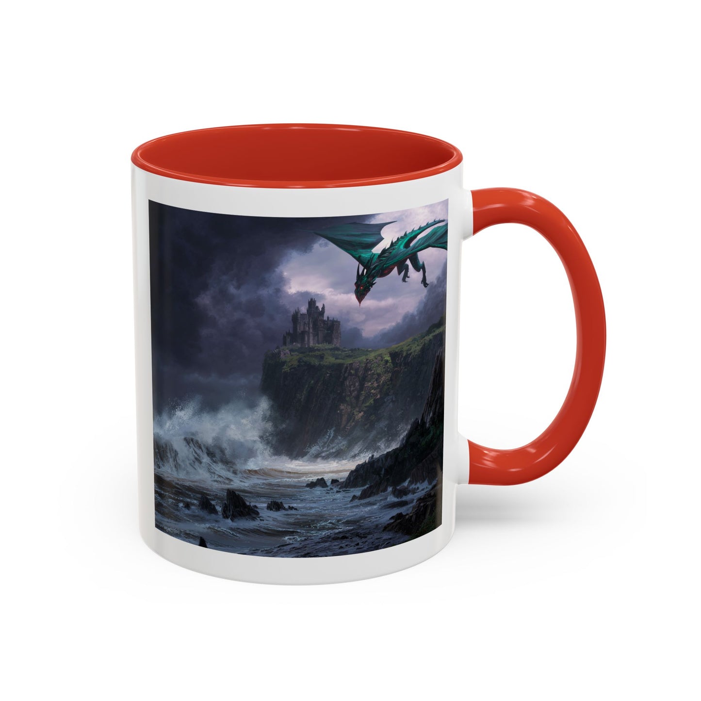 Fantasy Dragon Accent Coffee Mug | Perfect Gift for Coffee Lovers, Fantasy Fans, Home Decor, Birthday, and Collectibles