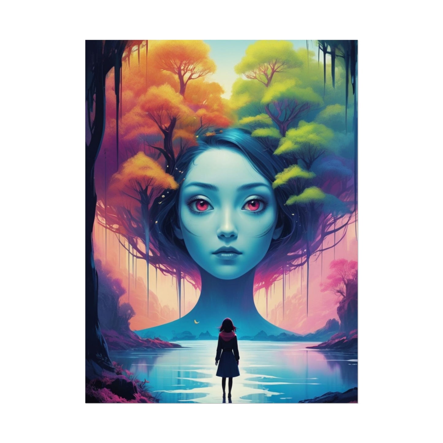 Poster „Surreale Waldgöttin“ – Fantasy-Kunst-Poster (gerollt)