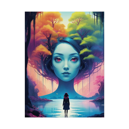 Poster „Surreale Waldgöttin“ – Fantasy-Kunst-Poster (gerollt)